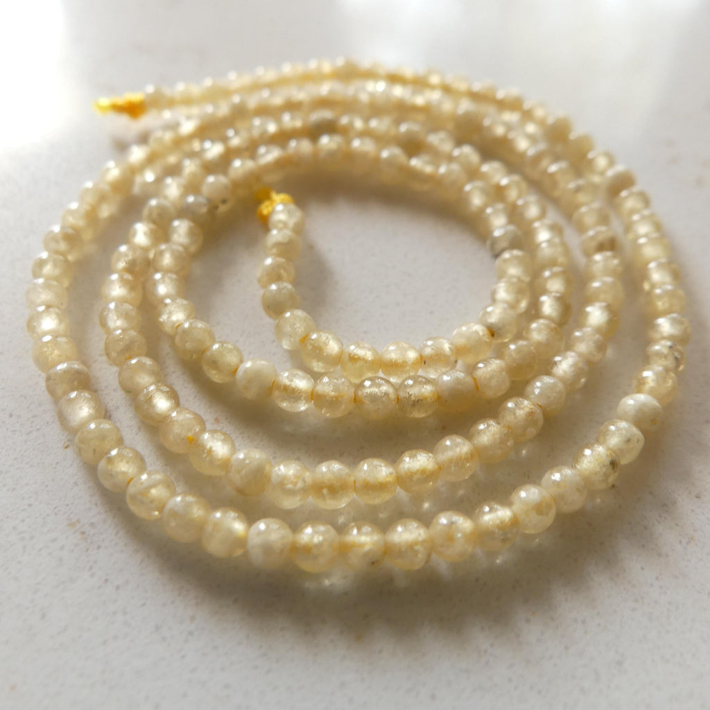 RARE 2mm 3mm Mali Garnet Beads Smooth Yellow Garnet Beads 15" Natural Gemstone Beads Beading Crafter Gift Spacer beads