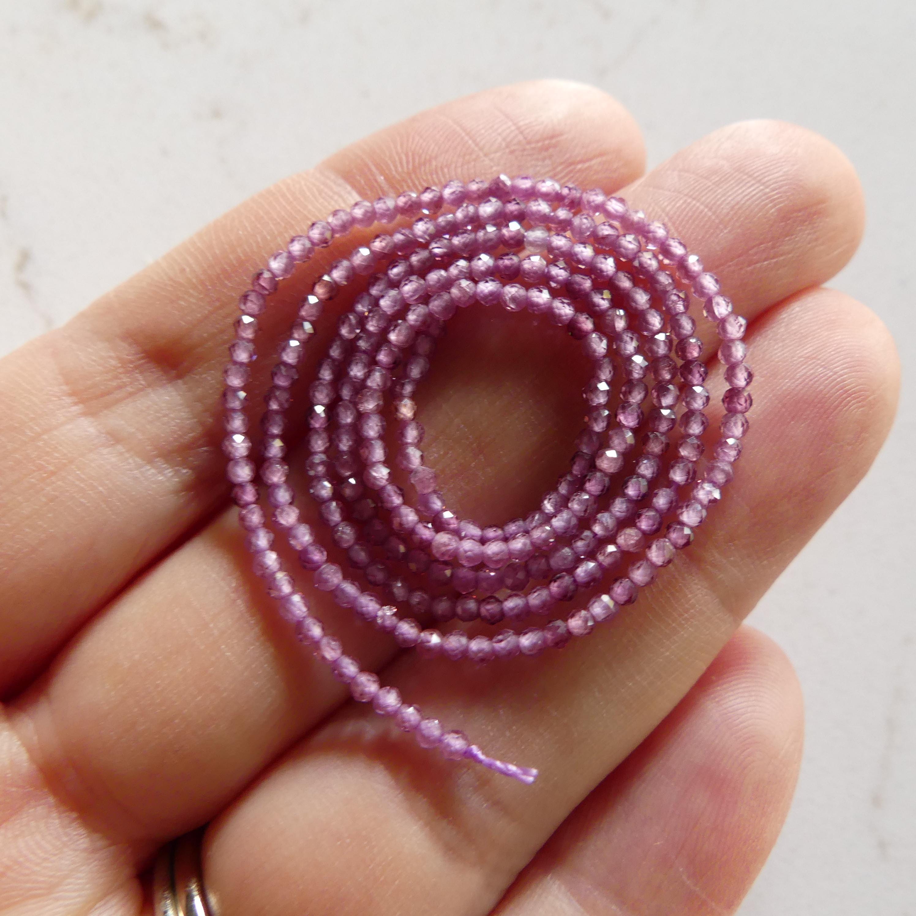1.8mm AAA Pink Garnet Beads Faceted Beads 15" Natural Light Rhodolite Garnet Gemstone Beads Beading Crafter Gift Seed Beads Spacers