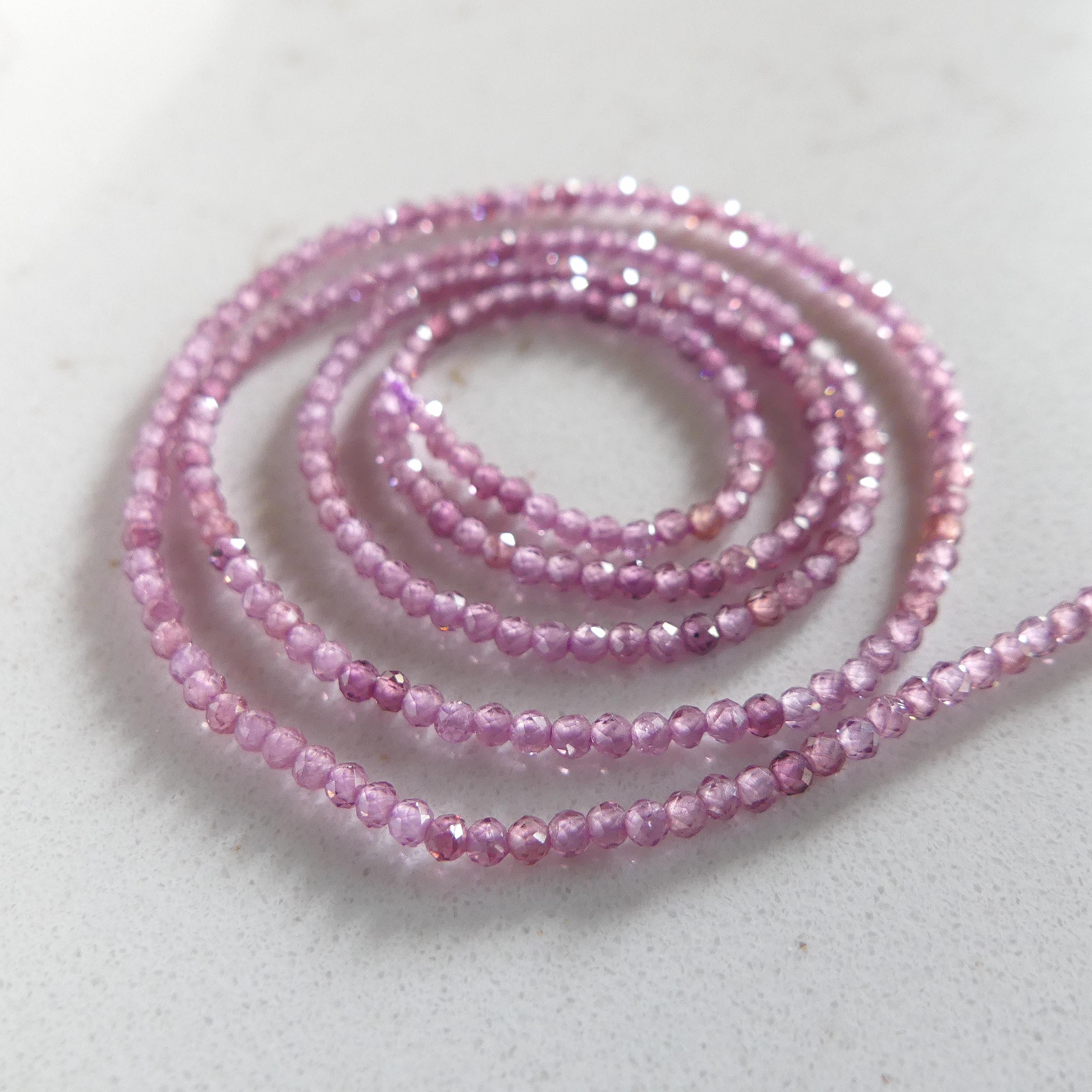 1.8mm AAA Pink Garnet Beads Faceted Beads 15" Natural Light Rhodolite Garnet Gemstone Beads Beading Crafter Gift Seed Beads Spacers