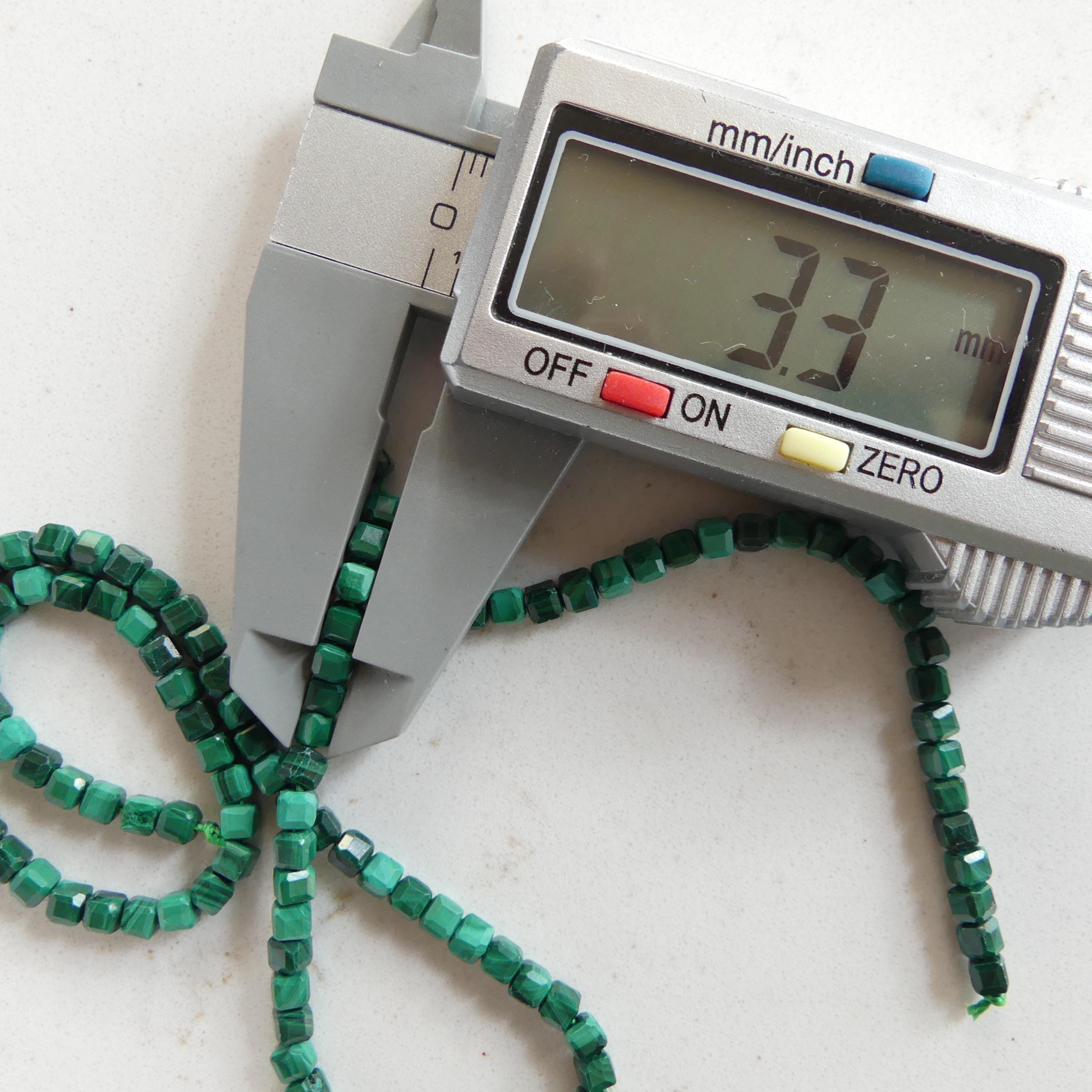 3mm Malachite Beads Cube Faceted 15" Vivid Green Malachite Gemstone Beads for Jewelry Making Beading Gift Crafter