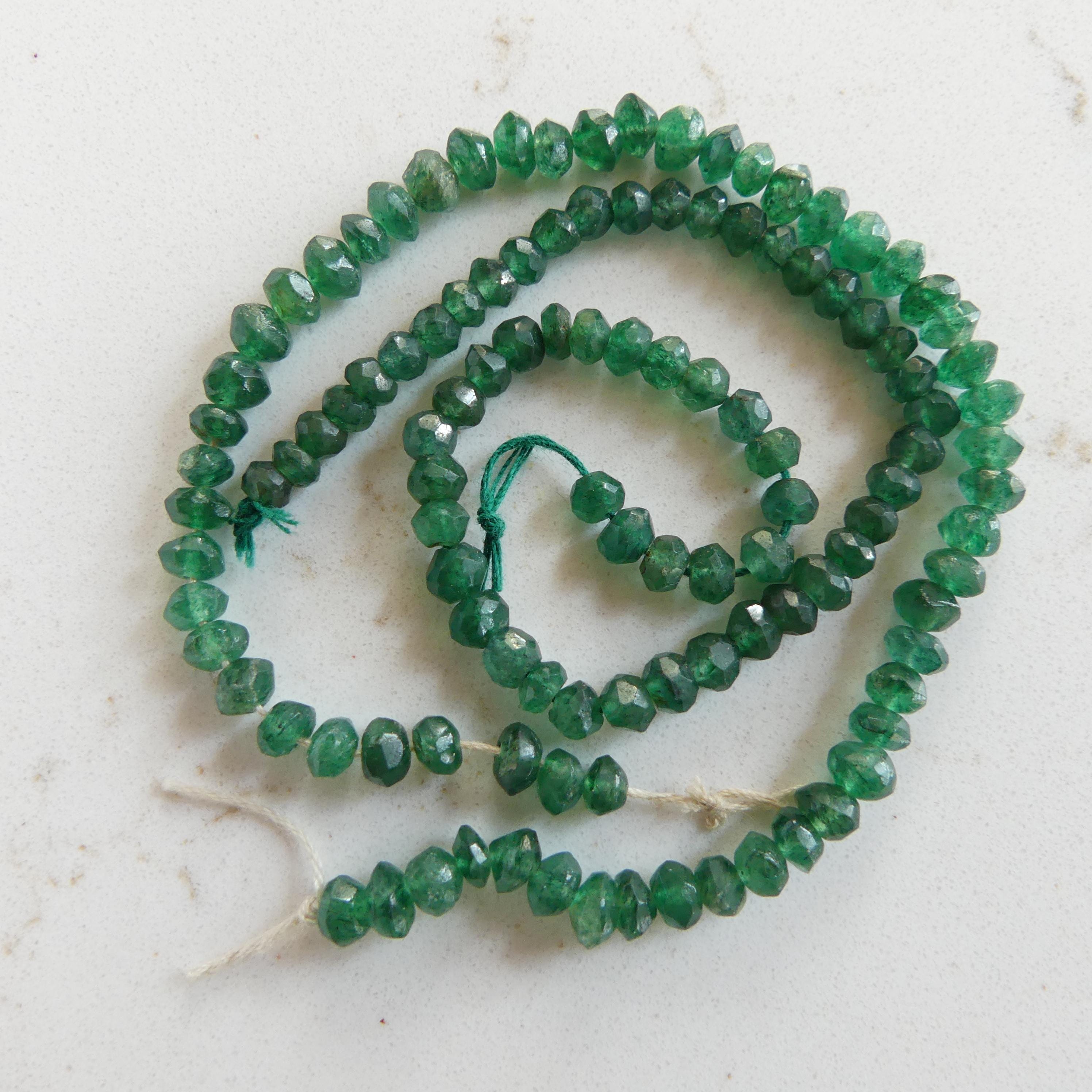 4mm 5mm AAA Green Aventurine Beads Hand Faceted Rondelle Beads German Cut 6.5" Green Natural Gemstone Beads Beading Crafter Gift DIY jewelry