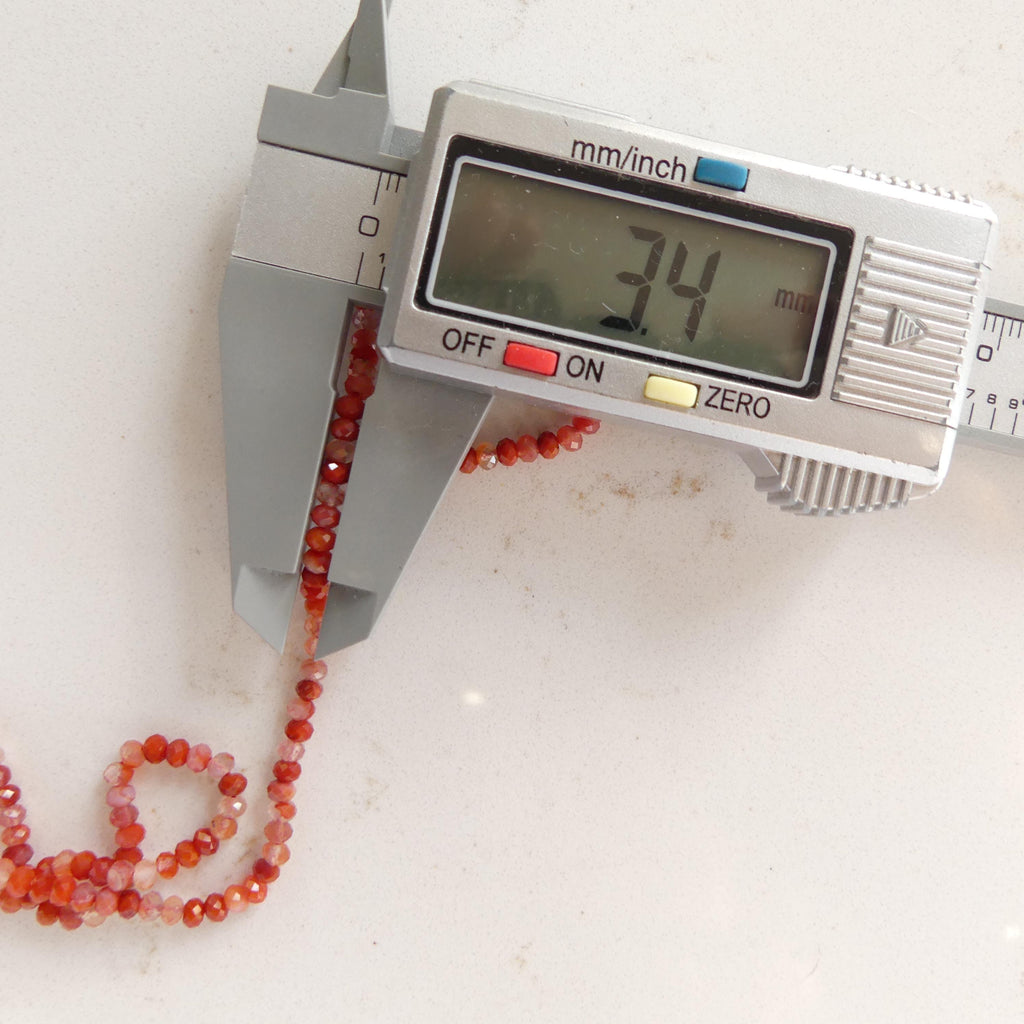 3mm 3.5mm AAA Natural Carnelian Faceted Beads Rondelle 15" Orange Genuine Gemstone Beads Crystal for Jewelry Making Beading Craft Gift