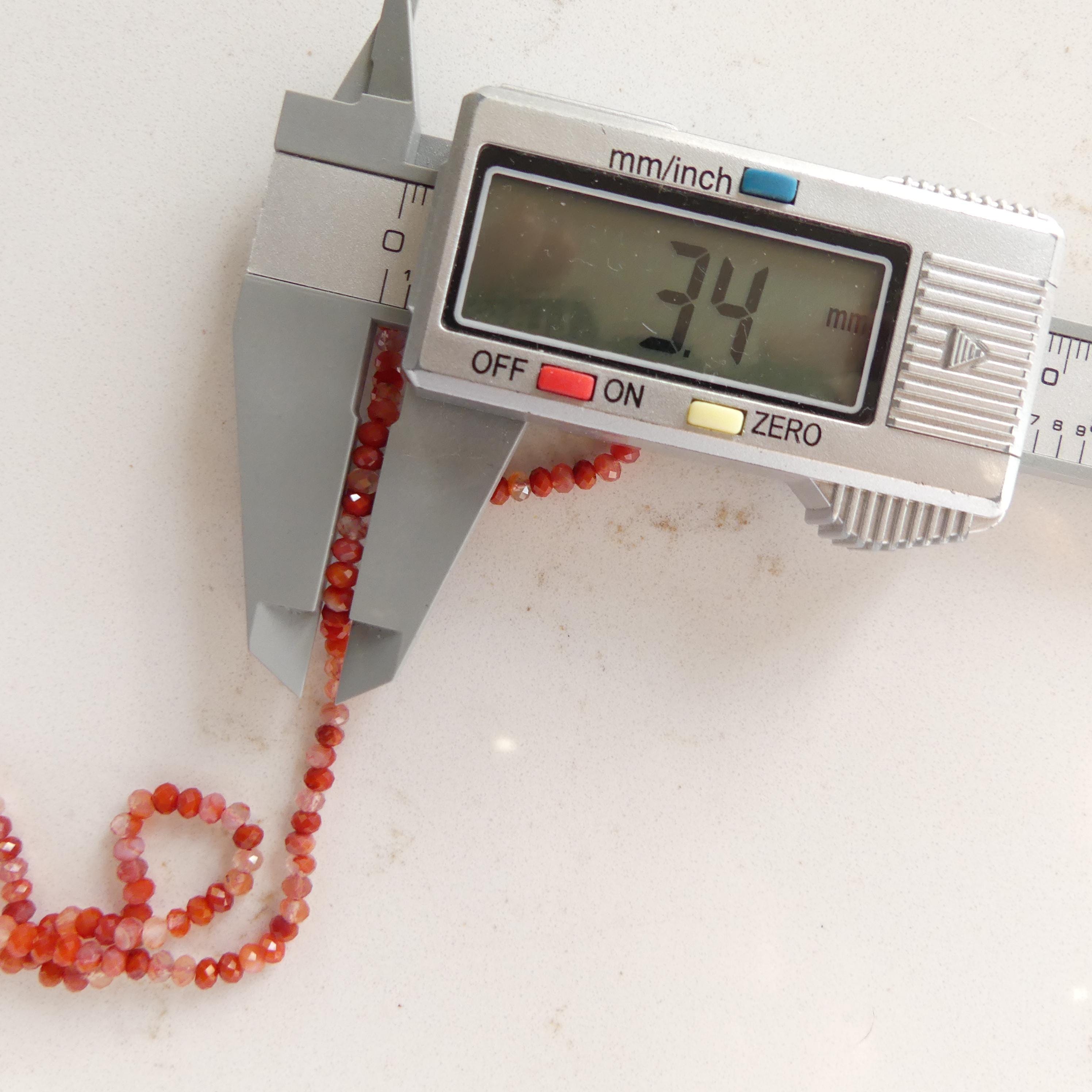 3mm 3.5mm AAA Natural Carnelian Faceted Beads Rondelle 15" Orange Genuine Gemstone Beads Crystal for Jewelry Making Beading Craft Gift