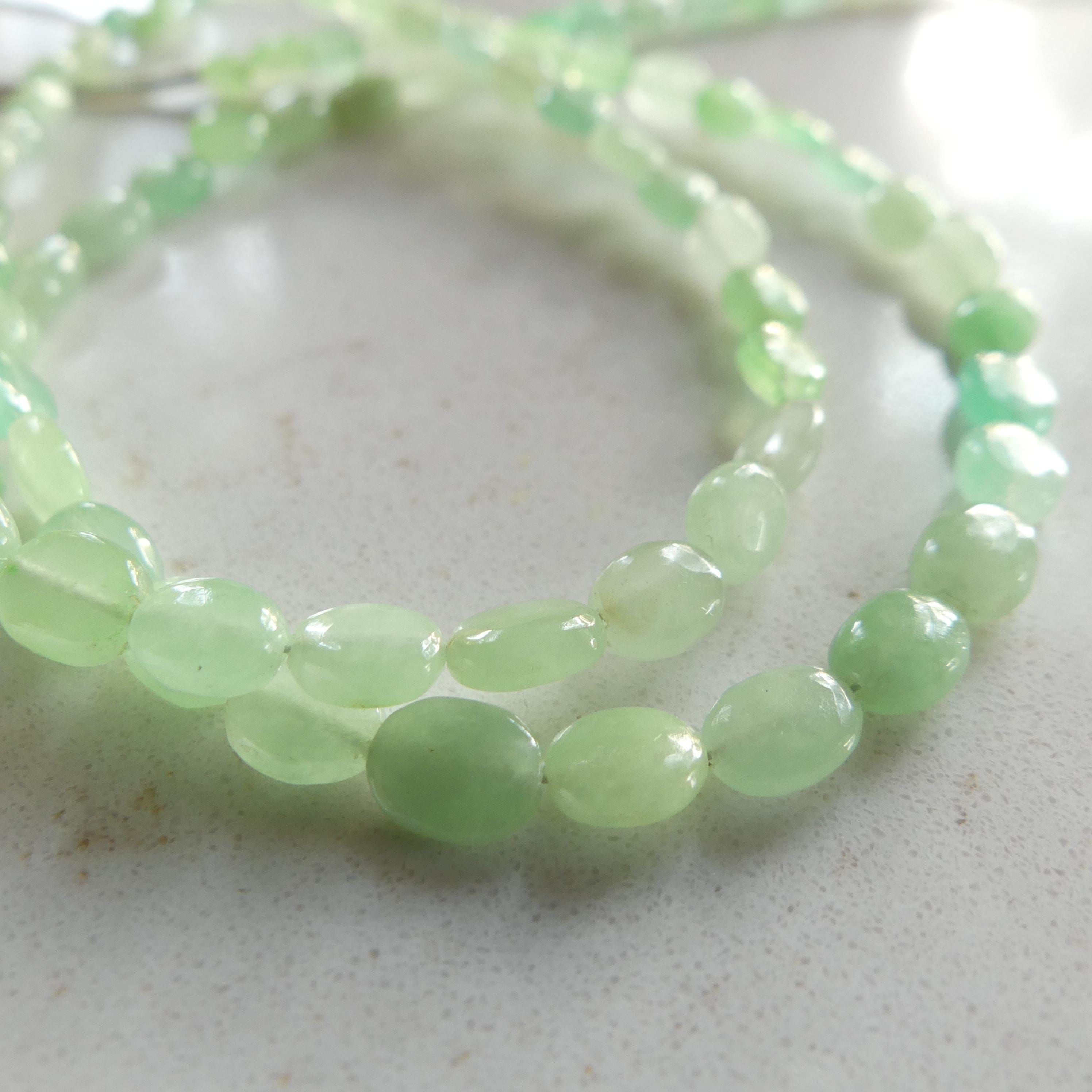 Natural AAA Jade Oval Beads 8" Strand Tiny Jade Beads Jadeite Genuine Gemstone Beads Jewelry Making Beading Craft Gift