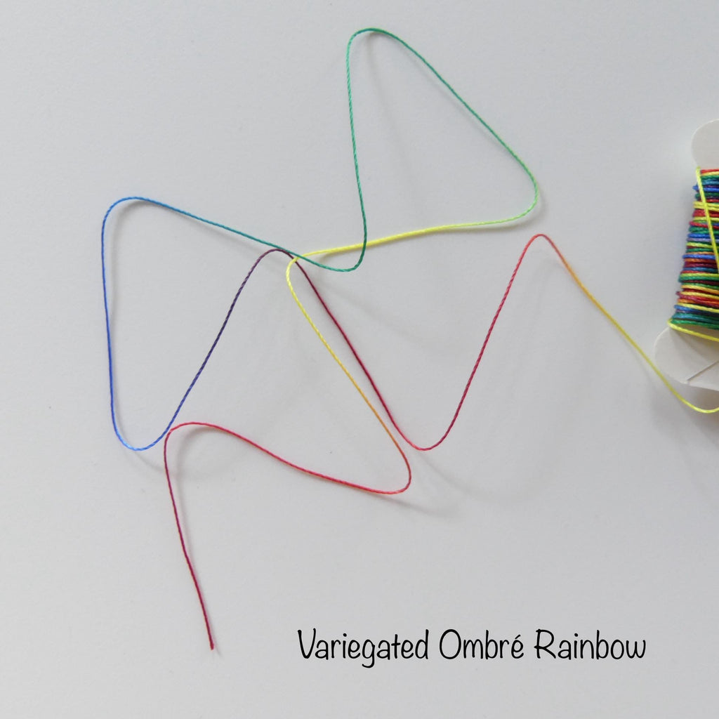 Ombre Rainbow 100% Nylon Thread Beading Cord Knotting DIY Jewelry Cord Variegated Strongbond Nylon 0.45mm 0.35mm 66 Feet