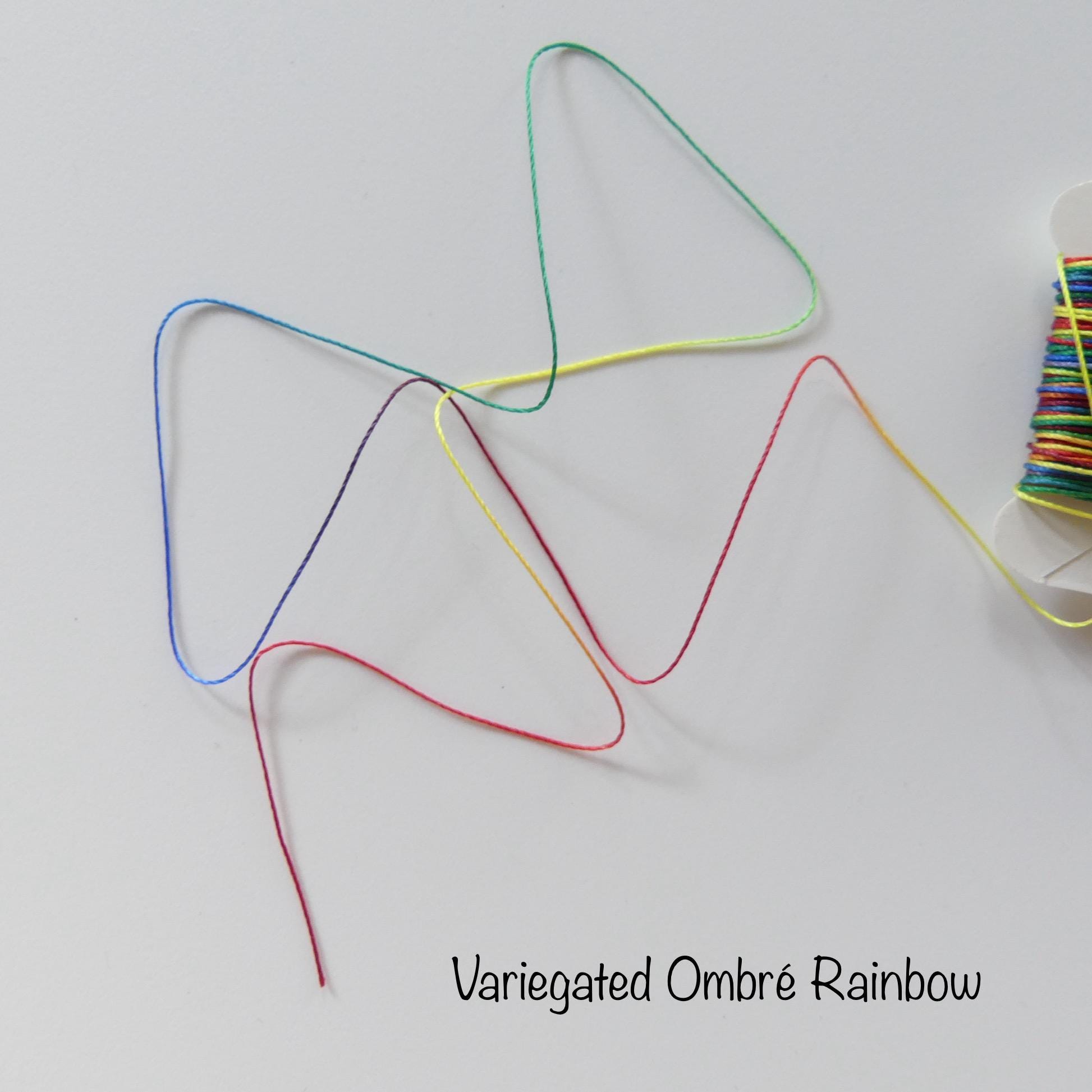 Ombre Rainbow 100% Nylon Thread Beading Cord Knotting DIY Jewelry Cord Variegated Strongbond Nylon 0.45mm 0.35mm 66 Feet