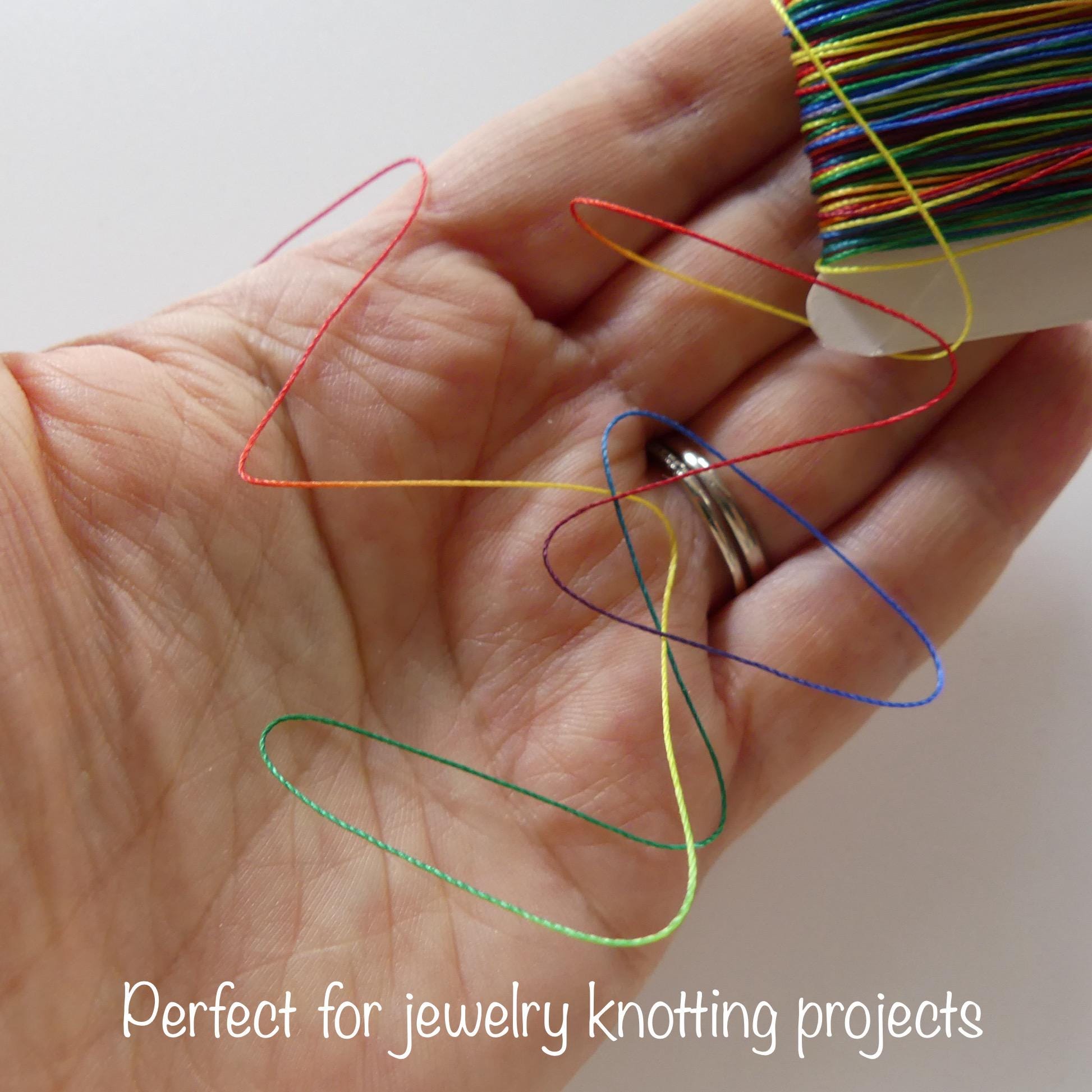 Ombre Rainbow 100% Nylon Thread Beading Cord Knotting DIY Jewelry Cord Variegated Strongbond Nylon 0.45mm 0.35mm 66 Feet