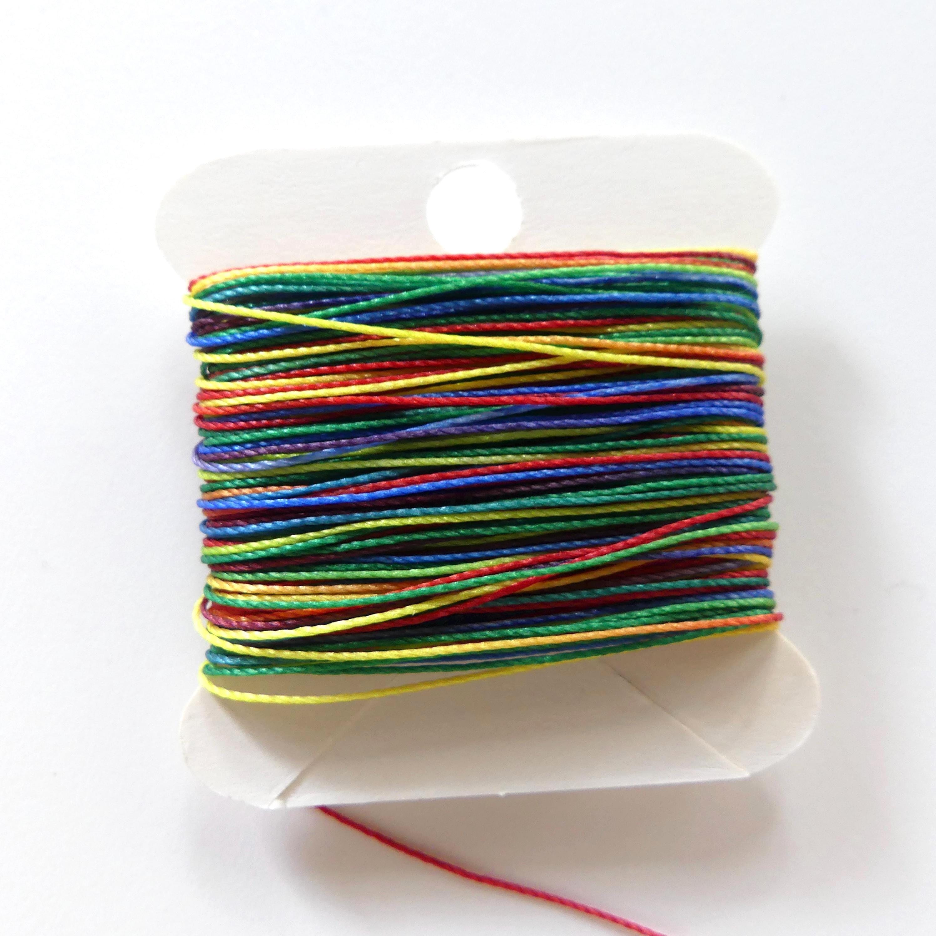 Ombre Rainbow 100% Nylon Thread Beading Cord Knotting DIY Jewelry Cord Variegated Strongbond Nylon 0.45mm 0.35mm 66 Feet