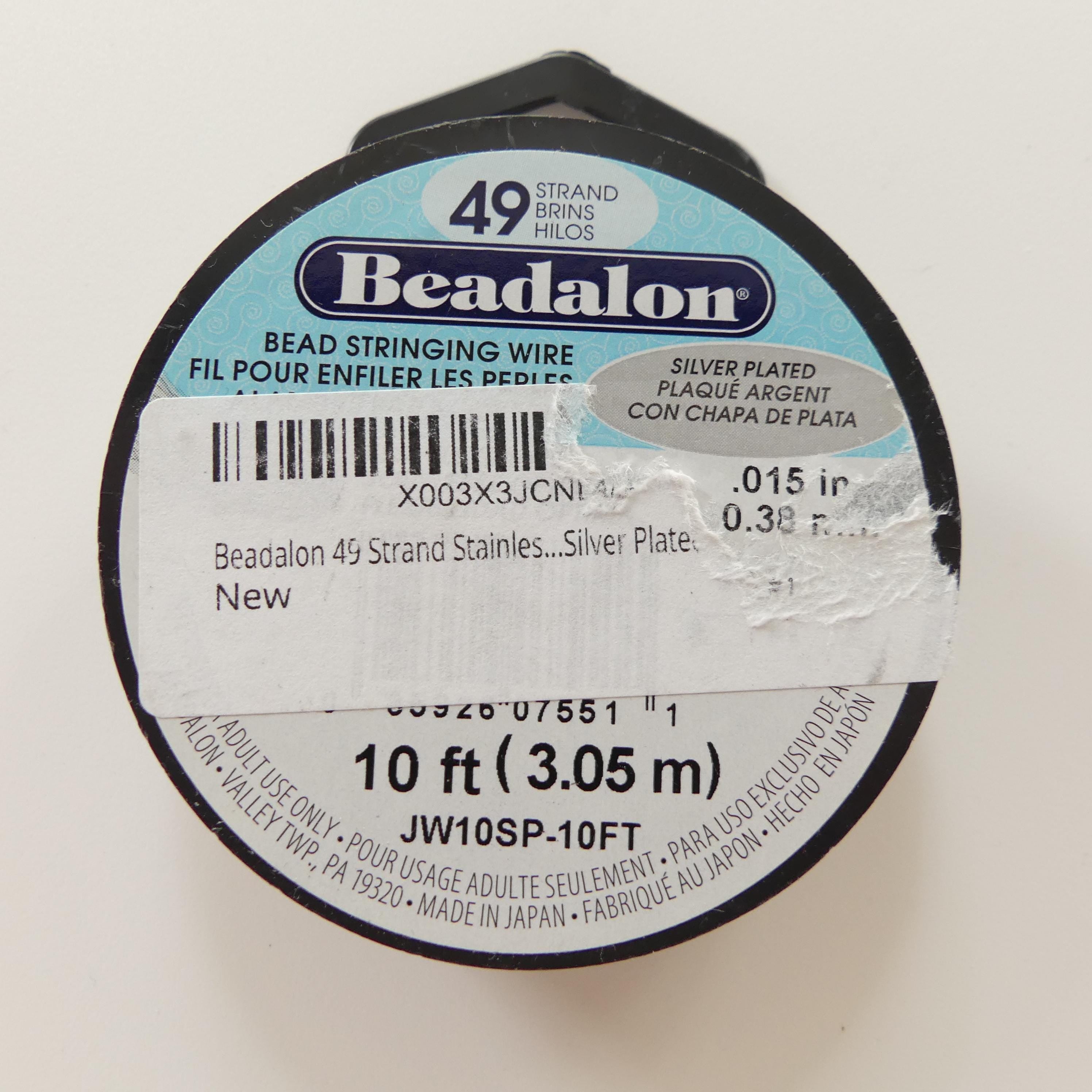 24k Gold Plated Beadalon 49 Strand Stainless Steel Wire Silver Plated Bead Stringing Beading Wire 0.015 in / 0.38 mm 10 ft / 3.1 m