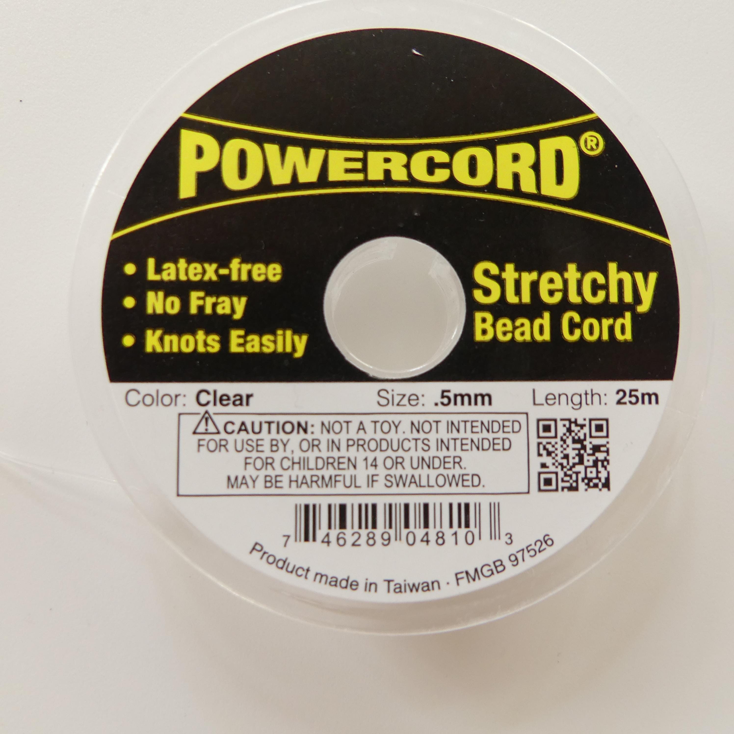 Powercord Elastic Cord Clear 0.4mm 0.5mm 0.7mm Diameter 25 Meters Stretchy Cord for Bracelets and Rings