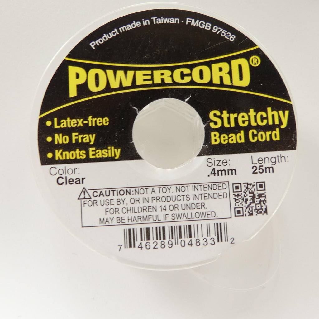 Powercord Elastic Cord Clear 0.4mm 0.5mm 0.7mm Diameter 25 Meters Stretchy Cord for Bracelets and Rings