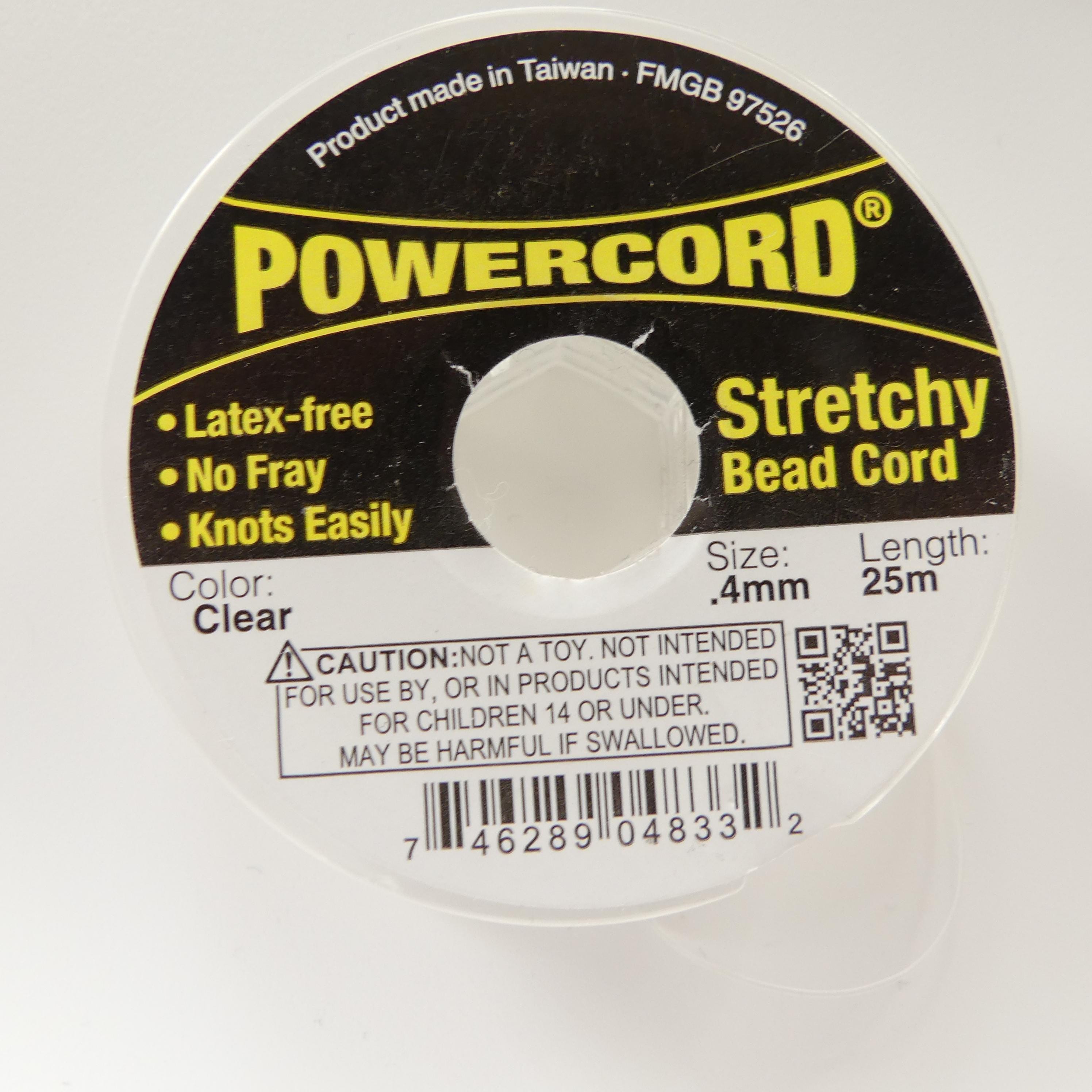 Powercord Elastic Cord Clear 0.4mm 0.5mm 0.7mm Diameter 25 Meters Stretchy Cord for Bracelets and Rings