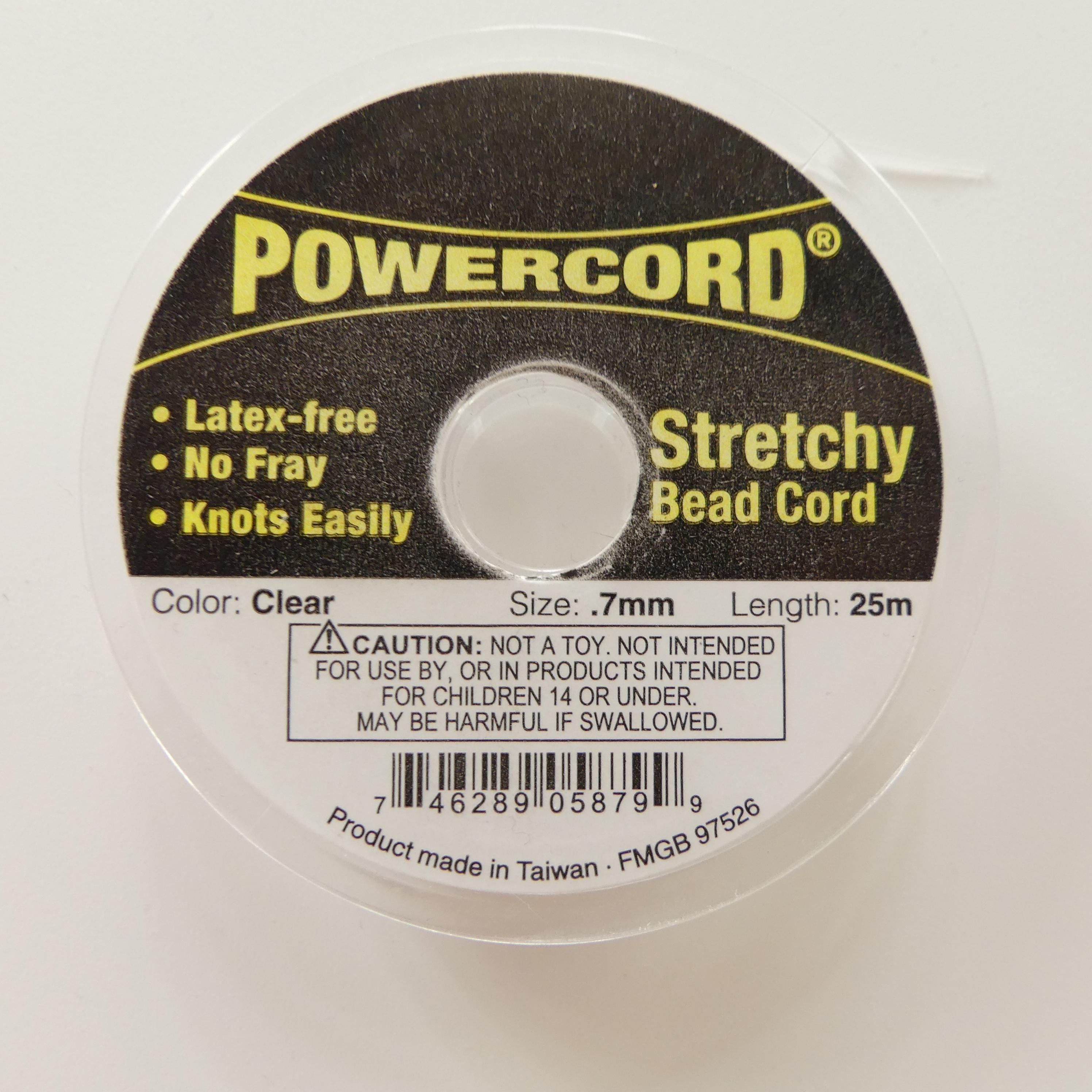 Powercord Elastic Cord Clear 0.4mm 0.5mm 0.7mm Diameter 25 Meters Stretchy Cord for Bracelets and Rings