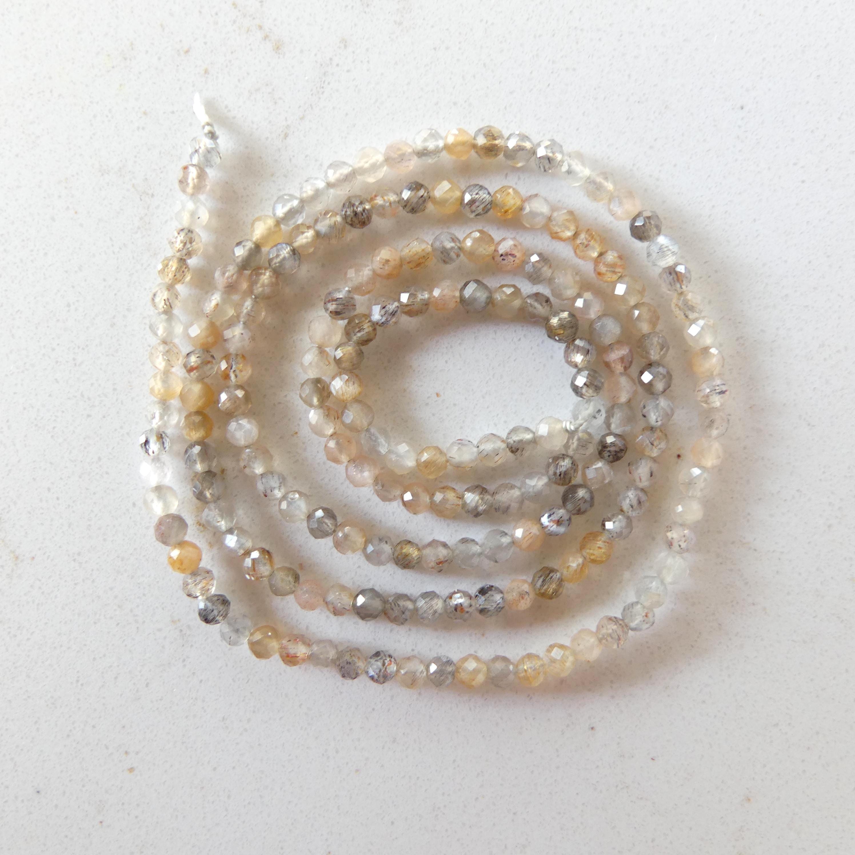 2mm Multi Moonstone Beads 15" Strand Faceted Colorful Moonstone Gemstone Beads Beading Crafter Gift June Birthstone DIY Jewelry