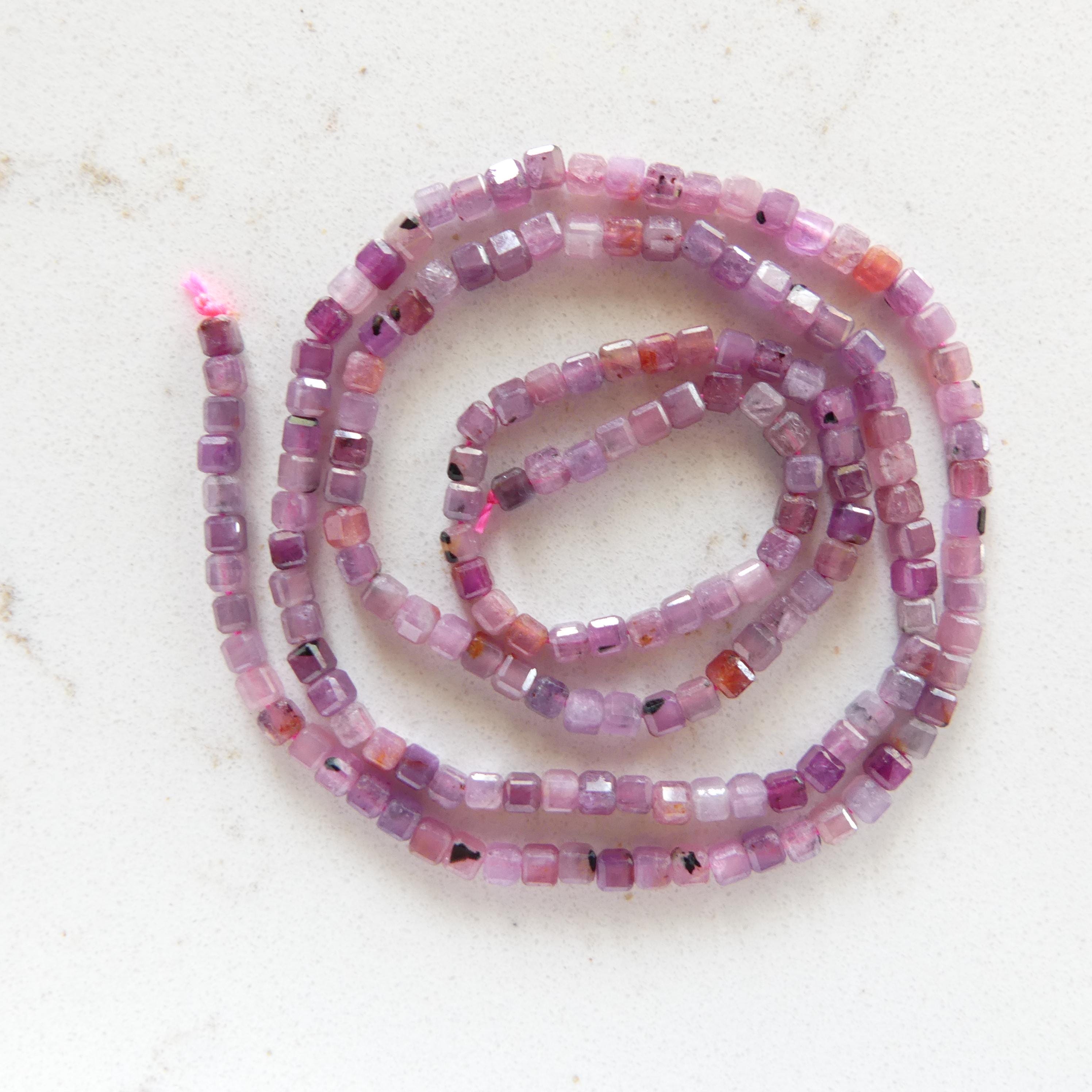 2mm Ruby Beads Cube Faceted Beads 15" Strand Natural Ruby Cubes Gemstone Beads Beading Crafter Gift July Birthstone DIY Jewelry