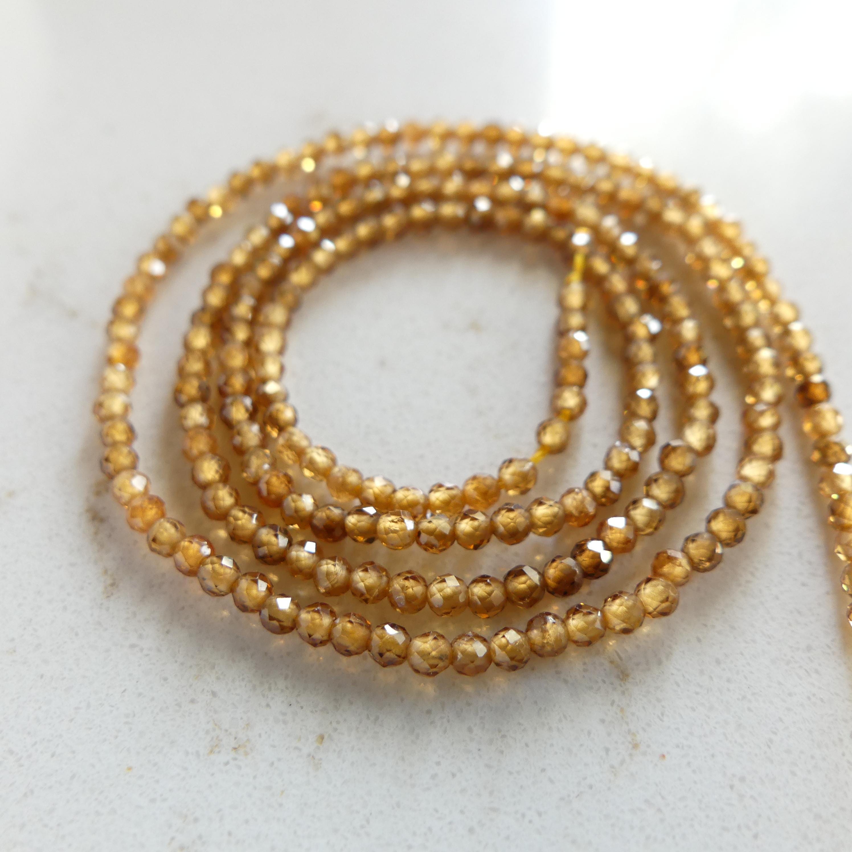 RARE 2mm AAA Topazolite Garnet Beads Faceted Beads 15" Natural Andradite Beads Yellow Garnet Gemstone Beads Beading Crafter Gift