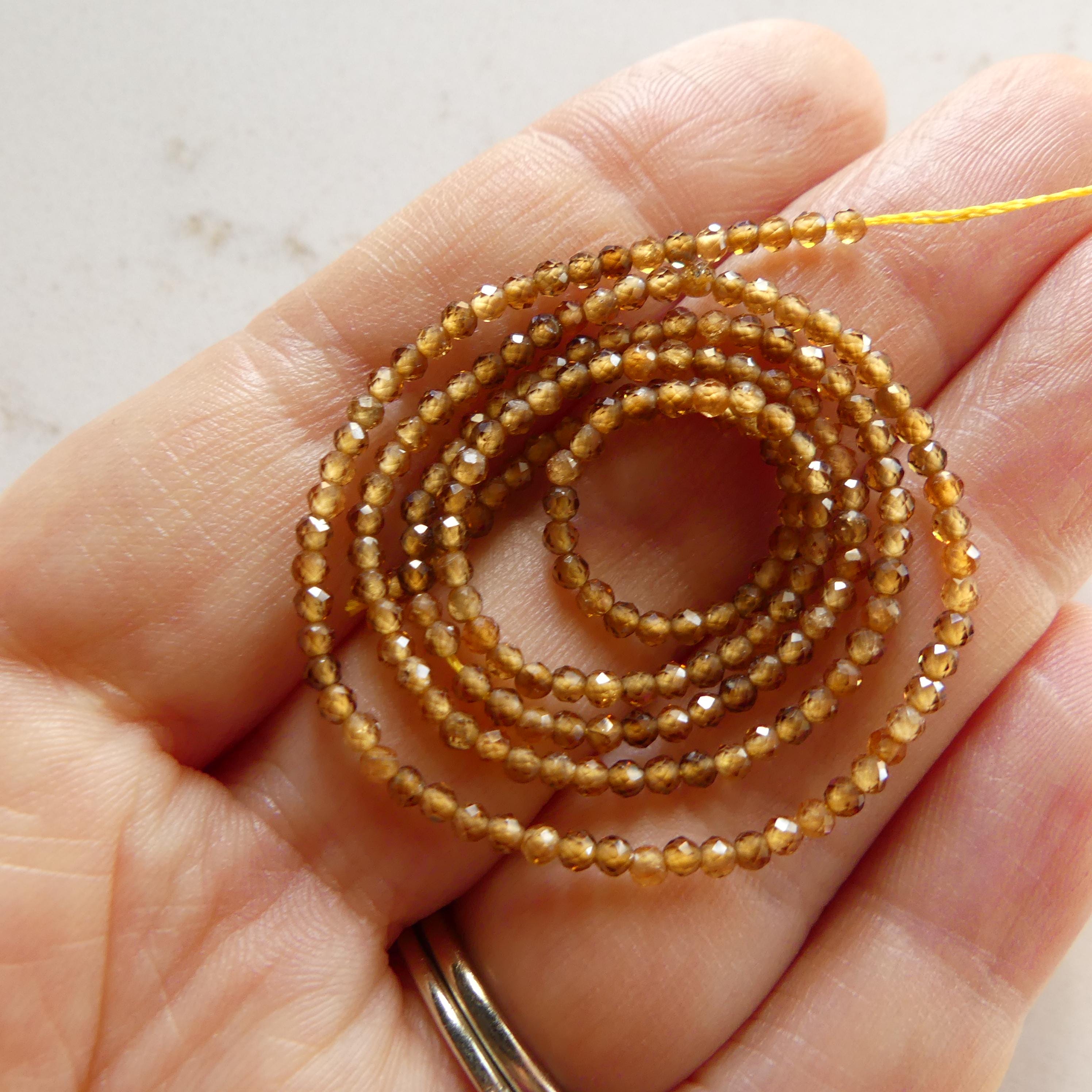 RARE 2mm AAA Topazolite Garnet Beads Faceted Beads 15" Natural Andradite Beads Yellow Garnet Gemstone Beads Beading Crafter Gift