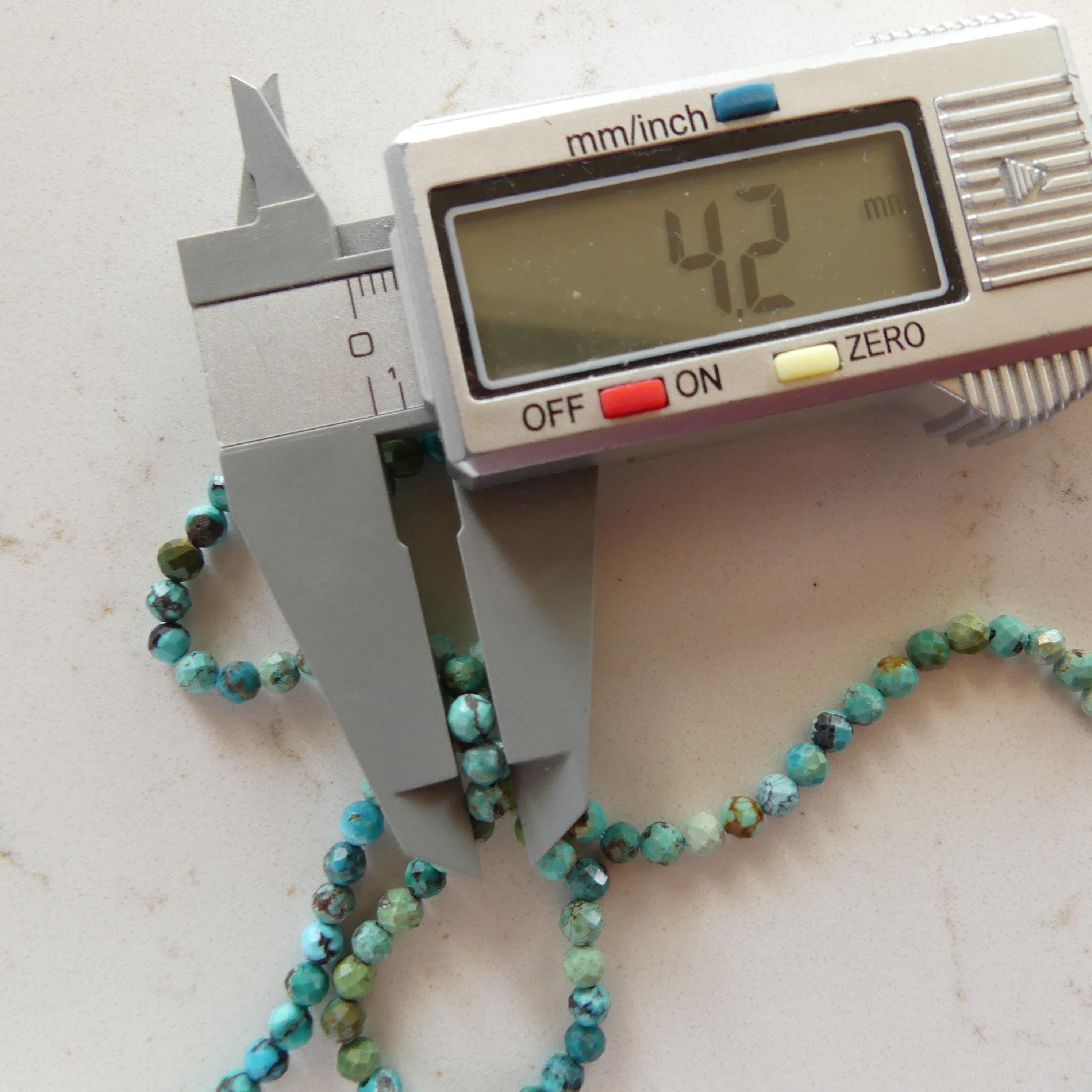 4mm Arizona Turquoise Faceted Beads 15" Strand Blue Turquoise Genuine Gemstone Beads Jewelry Making Beading Craft Gift December Birthstone