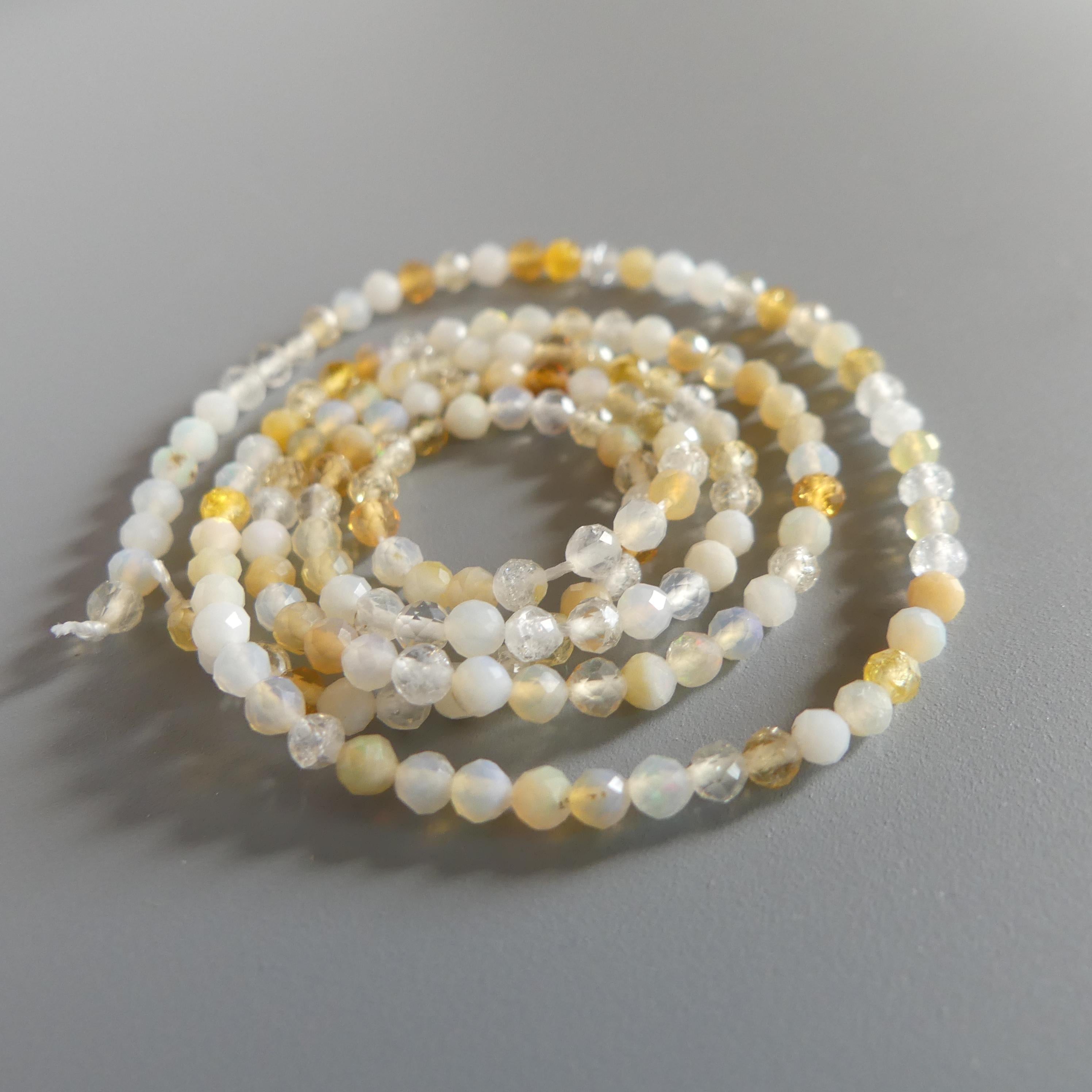 2.5mm Yellow Opal Beads 15" Opal Genuine Gemstone Beads Natural Opal for Jewelry Making Beading Craft Gift Beads October birthstone
