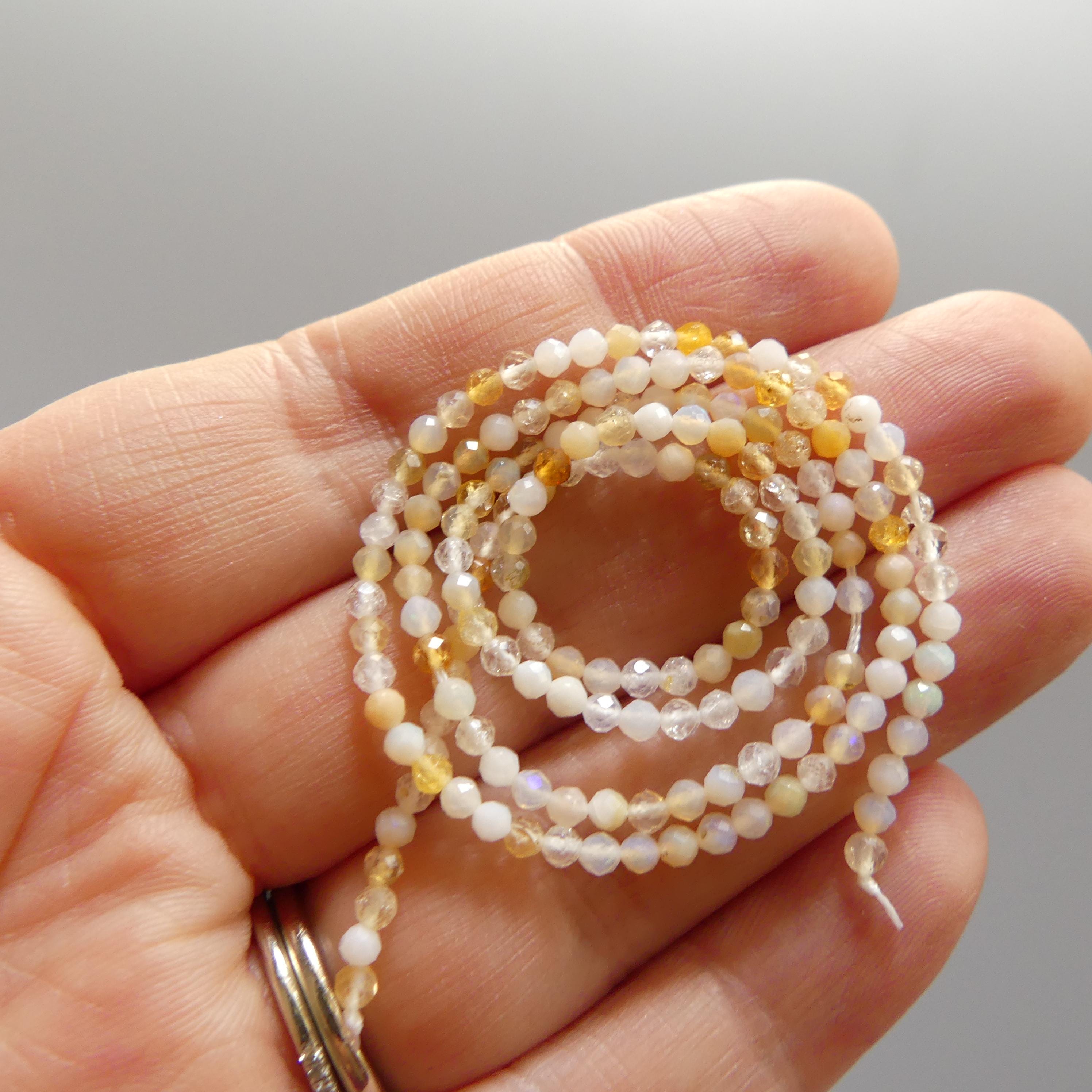 2.5mm Yellow Opal Beads 15" Opal Genuine Gemstone Beads Natural Opal for Jewelry Making Beading Craft Gift Beads October birthstone