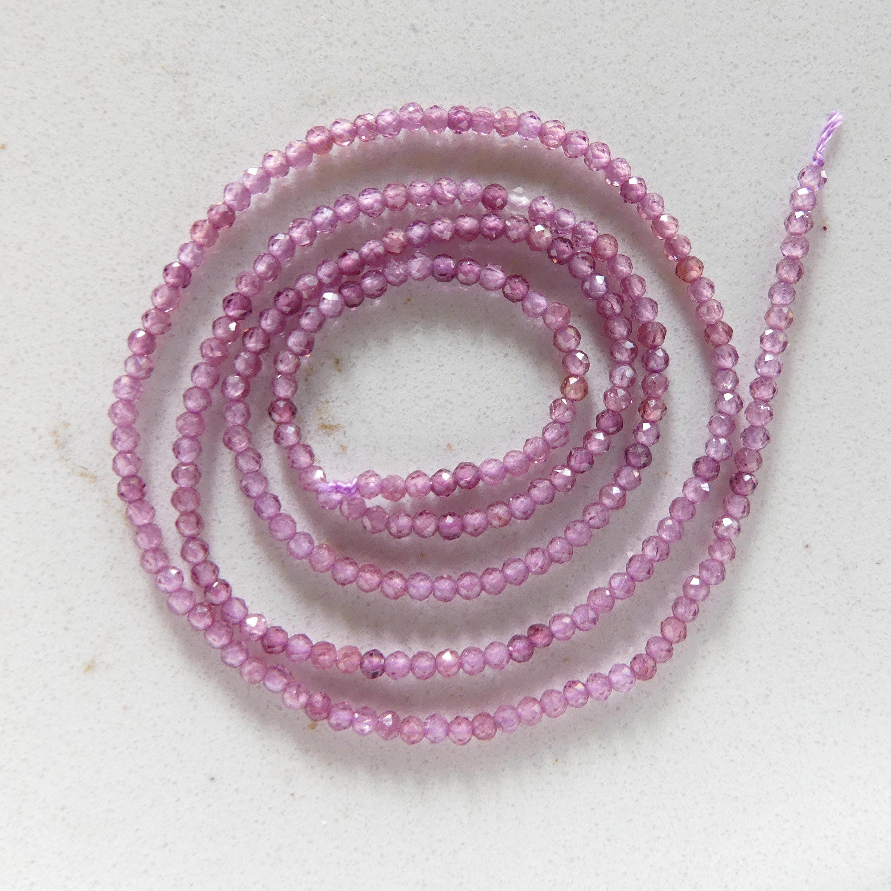 1.8mm AAA Pink Garnet Beads Faceted Beads 15" Natural Light Rhodolite Garnet Gemstone Beads Beading Crafter Gift Seed Beads Spacers