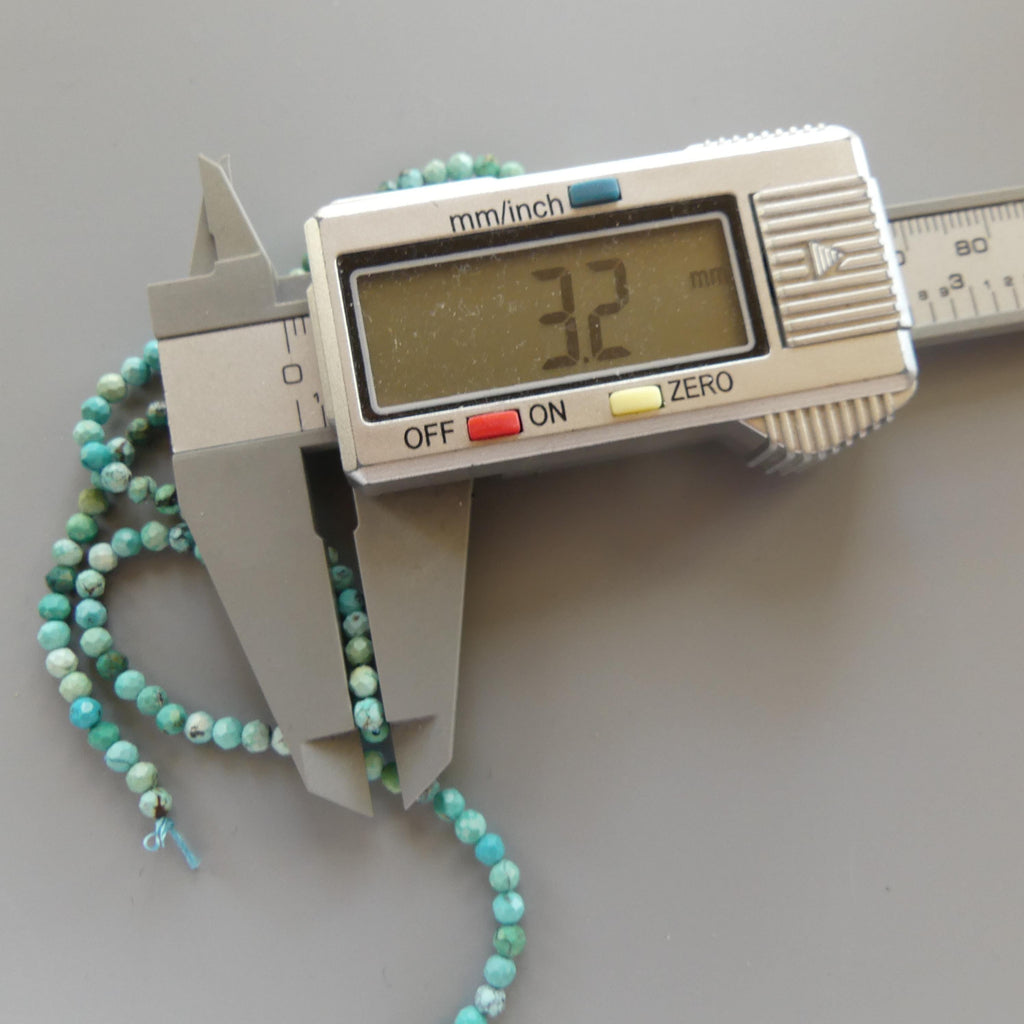 3mm AAA Arizona Turquoise Faceted Beads 12" Blue Turquoise Genuine Gemstone Beads for Jewelry Making Beading Craft Gift December Birthstone