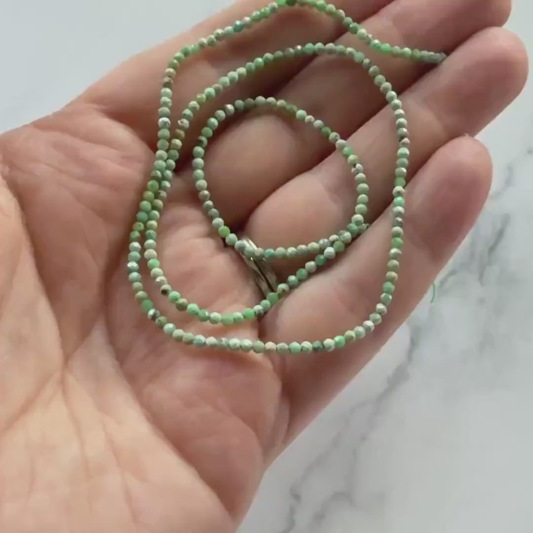 1.9mm Variscite Micro Faceted Beads 15" Green Rare Gemstone Beads for Jewelry Making Beading Gift Crafter