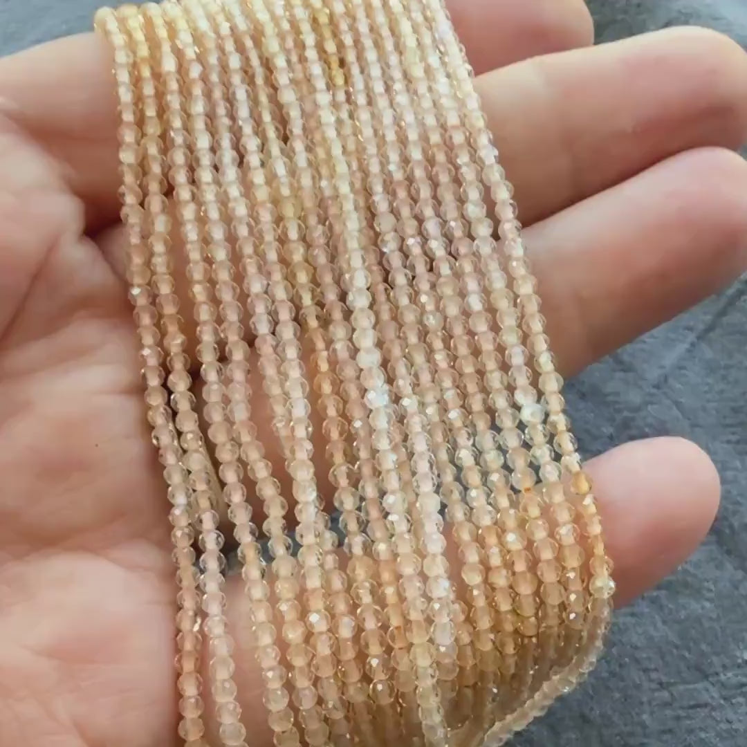 2mm Natural AAA Shaded Citrine Beads Micro Faceted 15" Genuine Gemstone Beads Jewelry Making Beading Craft Gift Beads November Birthstone