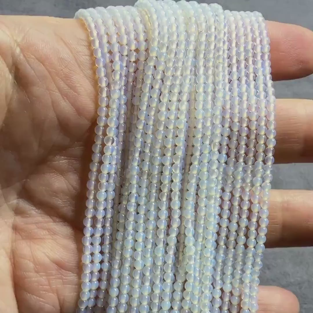 2mm Opalite Smooth Beads October birthstone Beads 15" Gemstone Jewelry DIY Making Gift for crafter