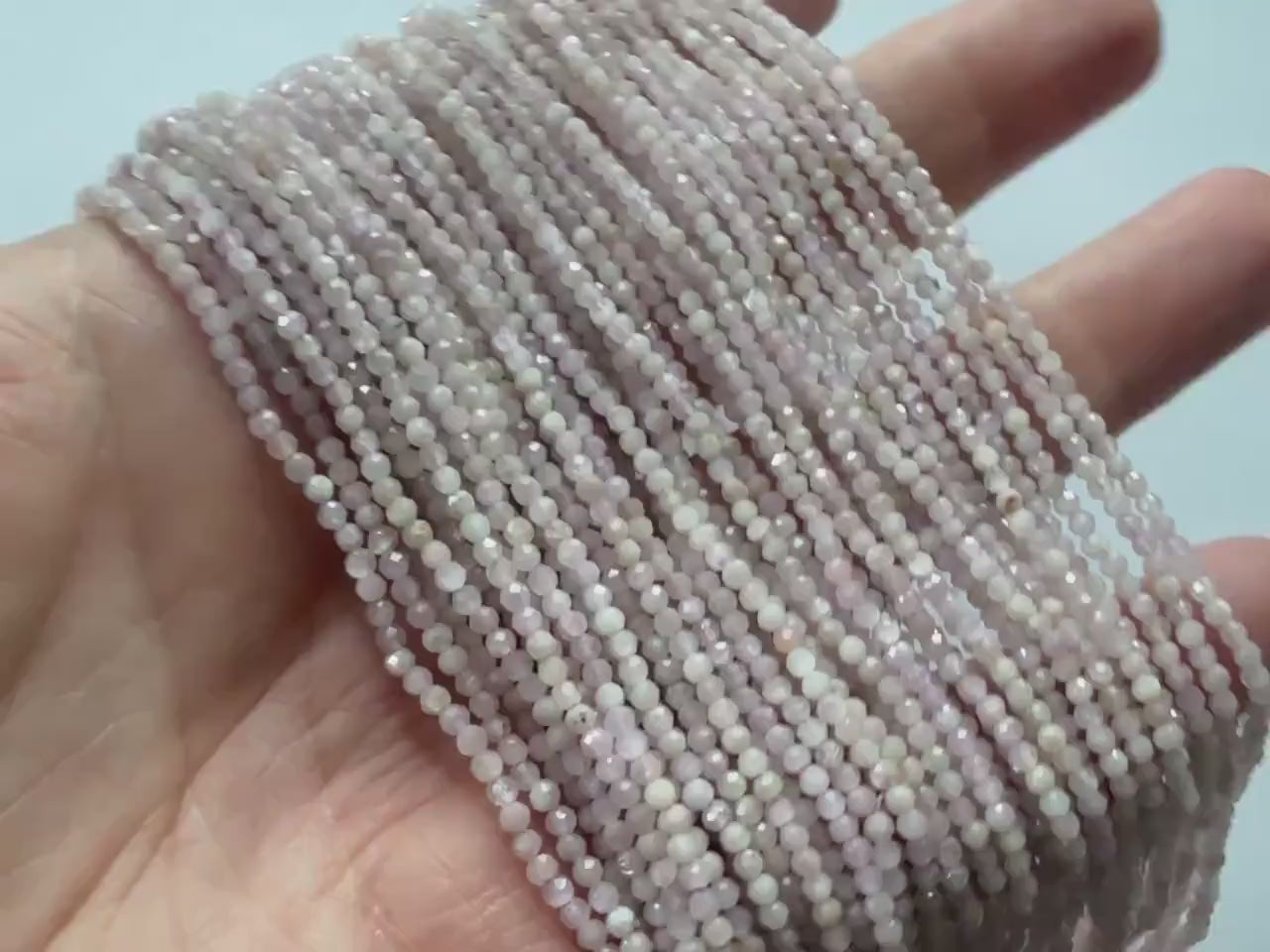 2mm Kunzite Micro Faceted Beads Genuine Lilac Kunzite Beads 15" Gemstone Beads for Jewelry Making Crafter Gift Seed Beads