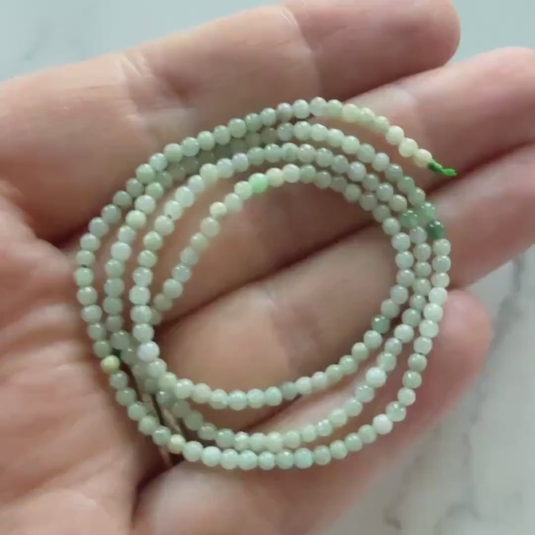 2.5mm Burma Jade Beads 15.5" Burma Jadeite Genuine Gemstone Beads Natural Jade for Jewelry Making Beading Craft Gift Beads
