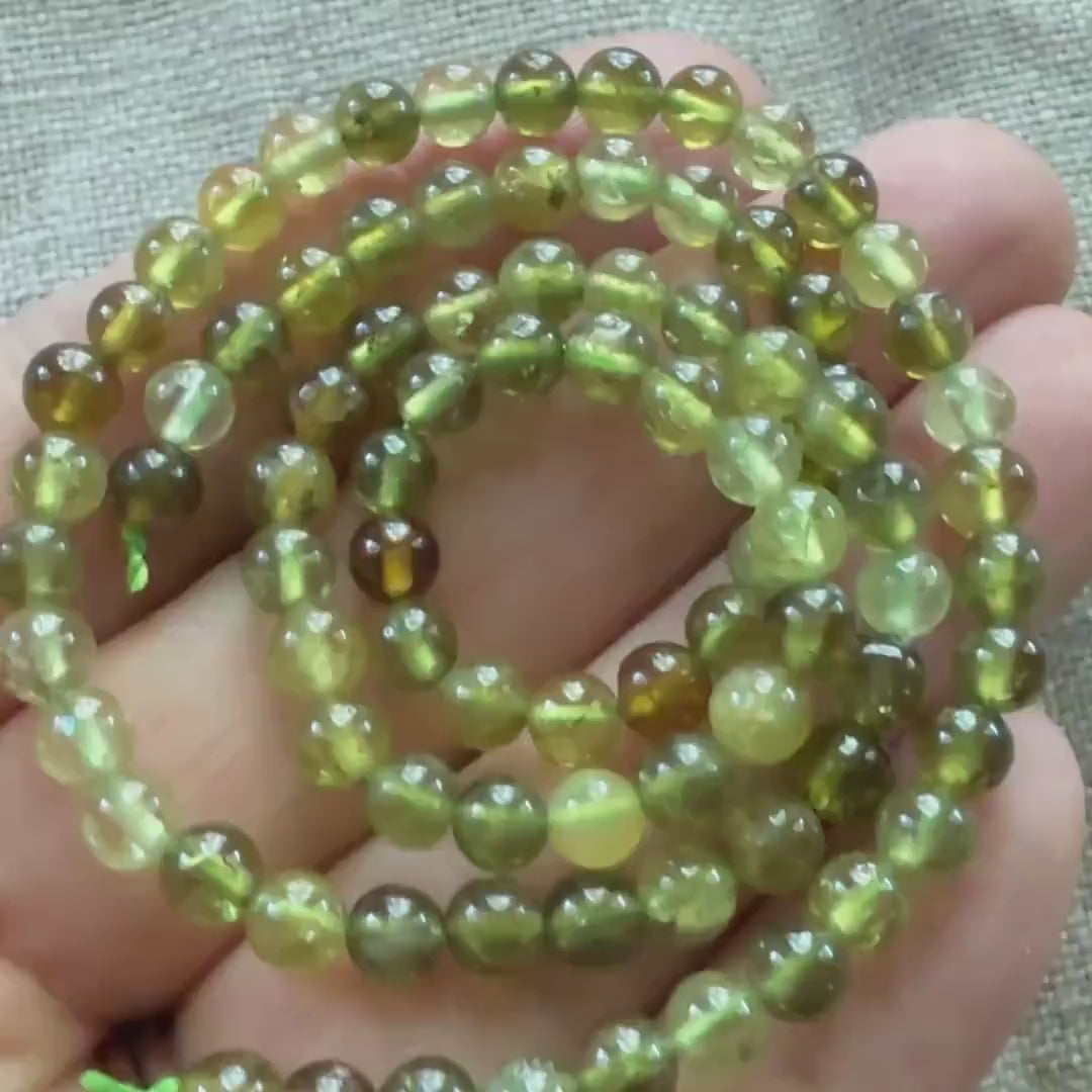 4mm 5mm AAA Grossularite Garnet Beads Smooth Green Garnet Beads 15" Natural Garnet Gemstone Beads Beading Crafter Gift DIY Jewelry