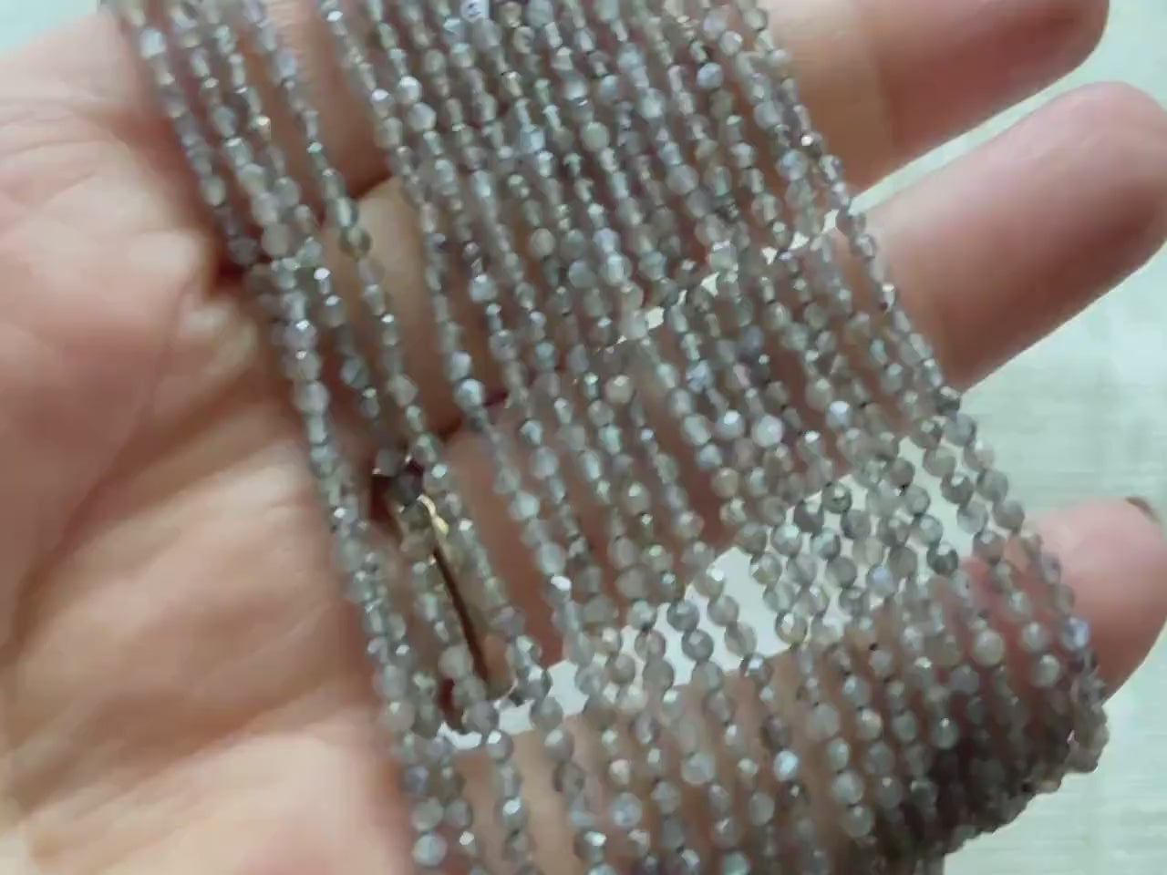 2mm Gray Sunstone Faceted Beads 15" Genuine Gemstone Beads for Jewelry Making Beading Craft Gift Beads Self-Love Abundance