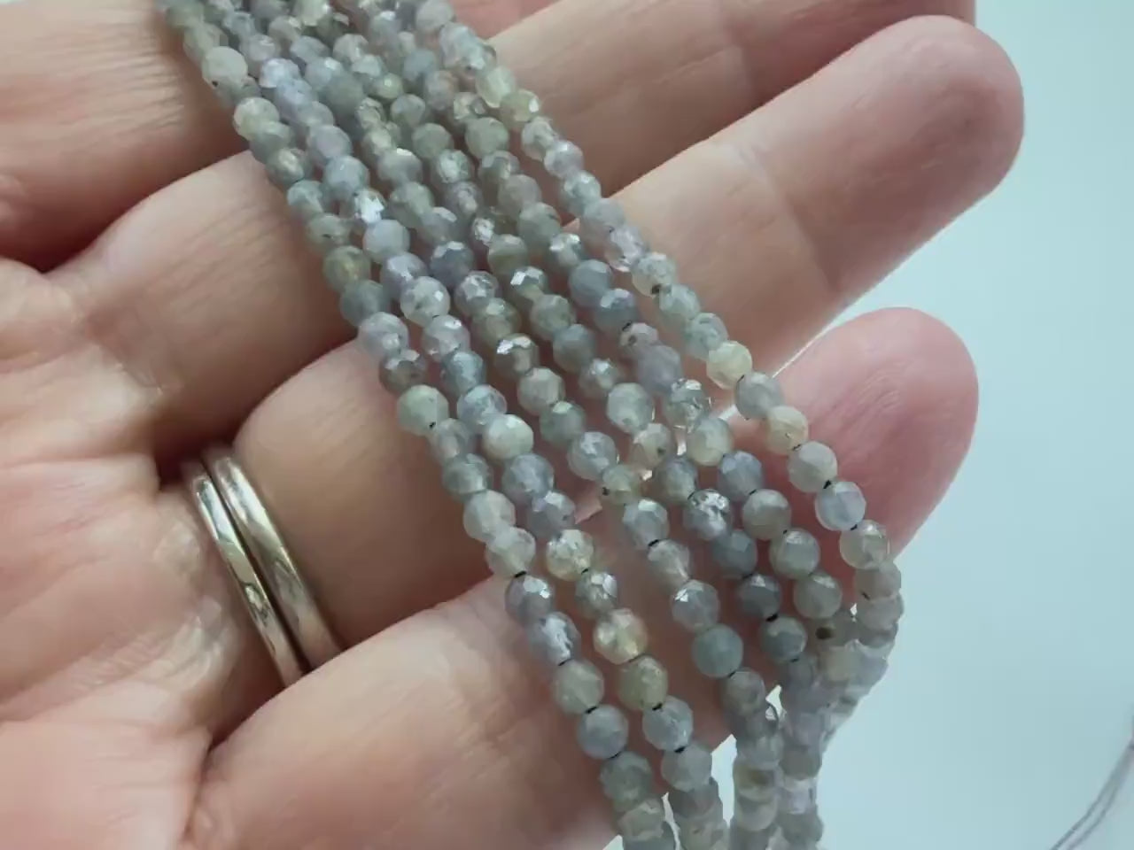 2.5mm Montana Sapphire Beads Faceted 15" Raw Gray Sapphire Genuine Gemstone Beads Jewelry Making Beading Craft Gift September Birthstone