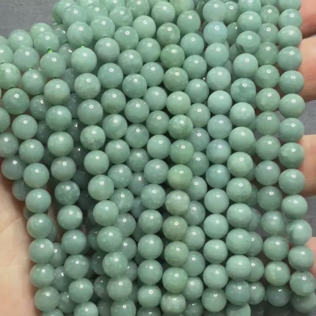 6.5mm Burma Jade Beads 15" Burma Jadeite Genuine Gemstone Beads Natural Jade for Jewelry Making Beading Craft Gift Beads
