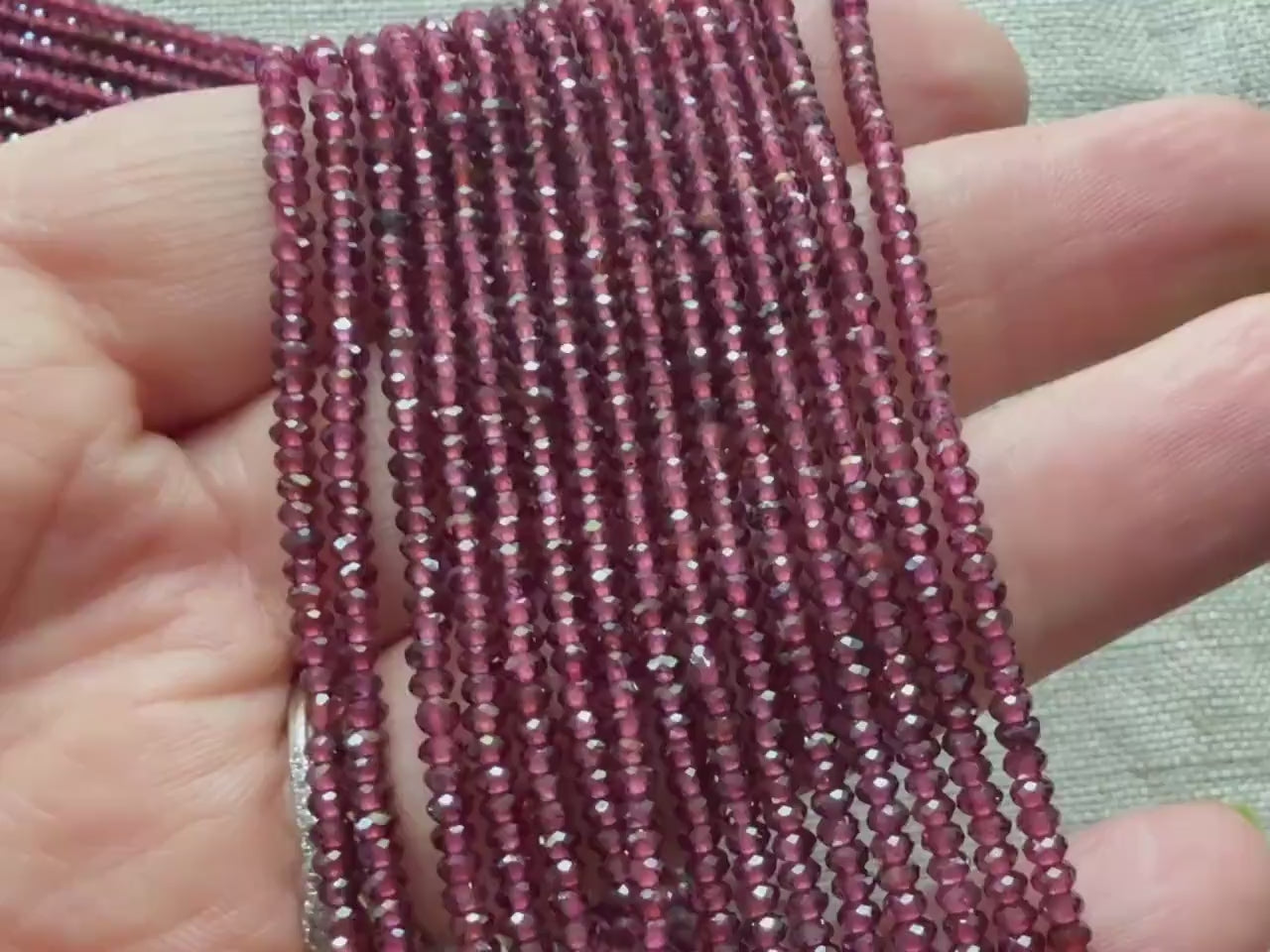 2mm AAA Pyrope Garnet Beads Faceted Rondelle Beads 15" Natural Garnet Gemstone Beads Beading Crafter Gift January Birthstone