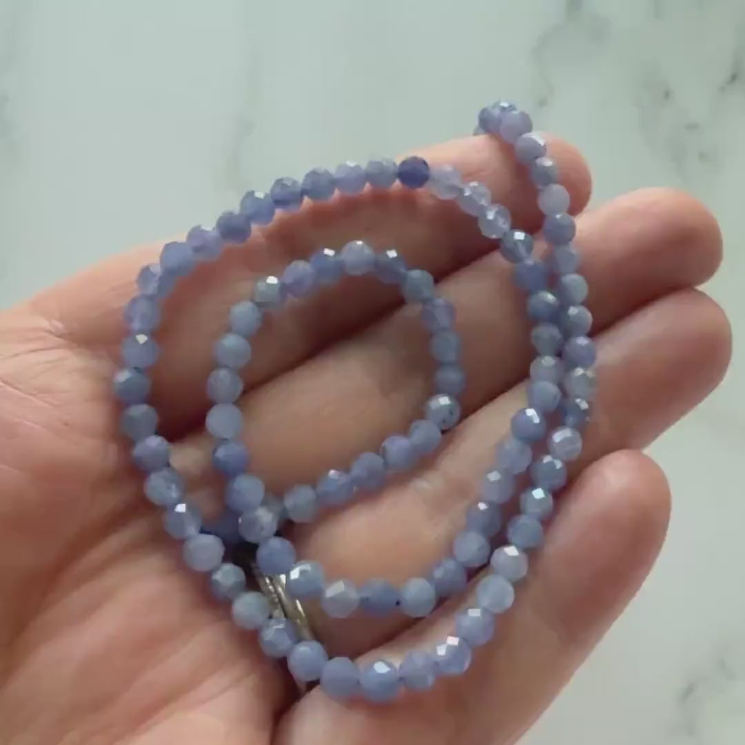 4mm AAA Tanzanite Beads Micro Faceted Beads 15" Natural Tanzanite Gemstone Beads Lilac Purple Beading Crafter Gift December Birthstone