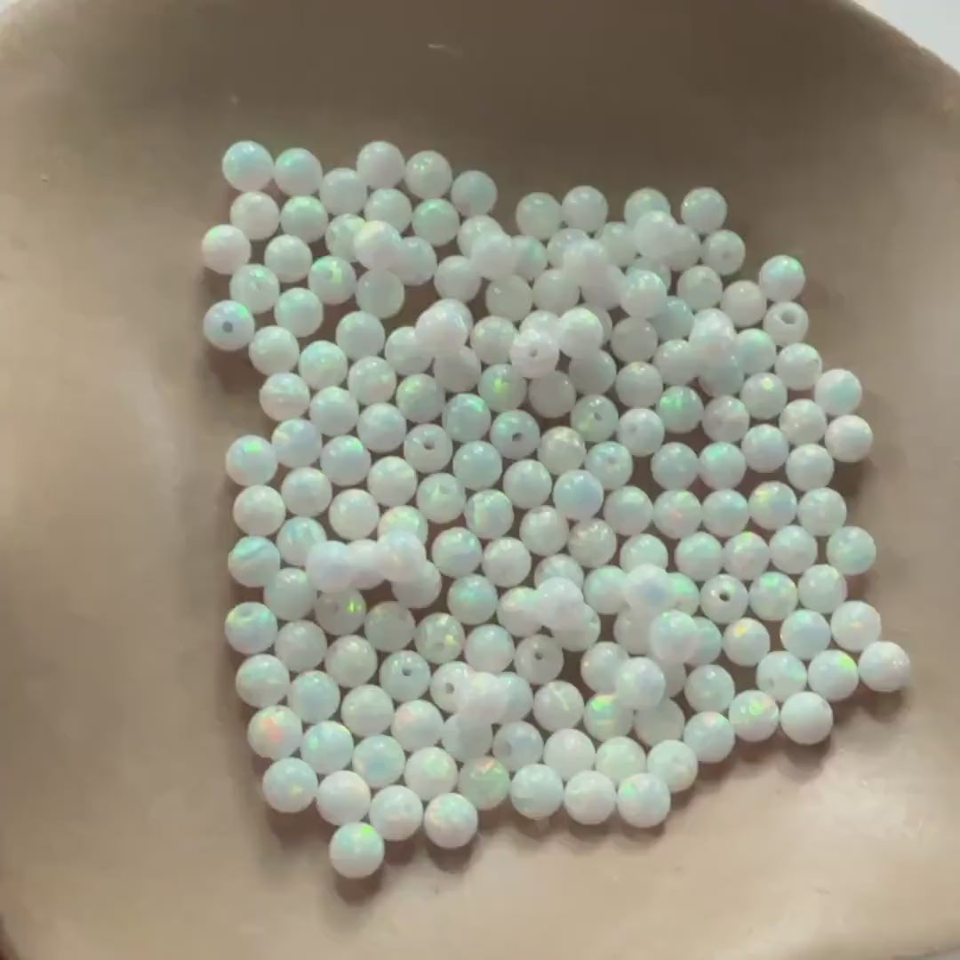 3mm White Opal Beads Fully Drilled for Jewelry Making Beading Crafter Gift Beads October Birthstone