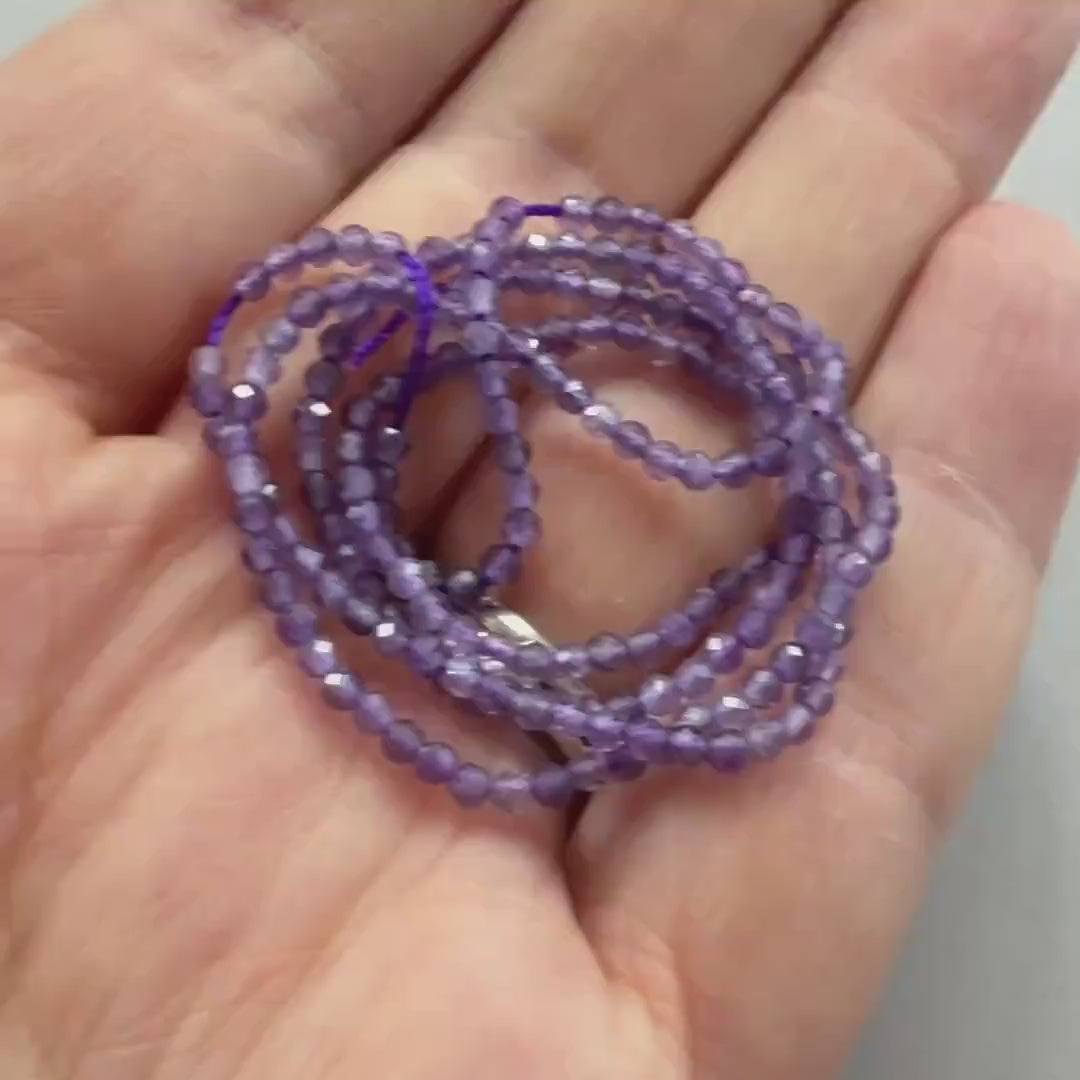 2mm AAA Amethyst Beads Micro Faceted Beads 15.5" Purple Natural Amethyst Gemstone Beads Beading Crafter Gift February Birthstone