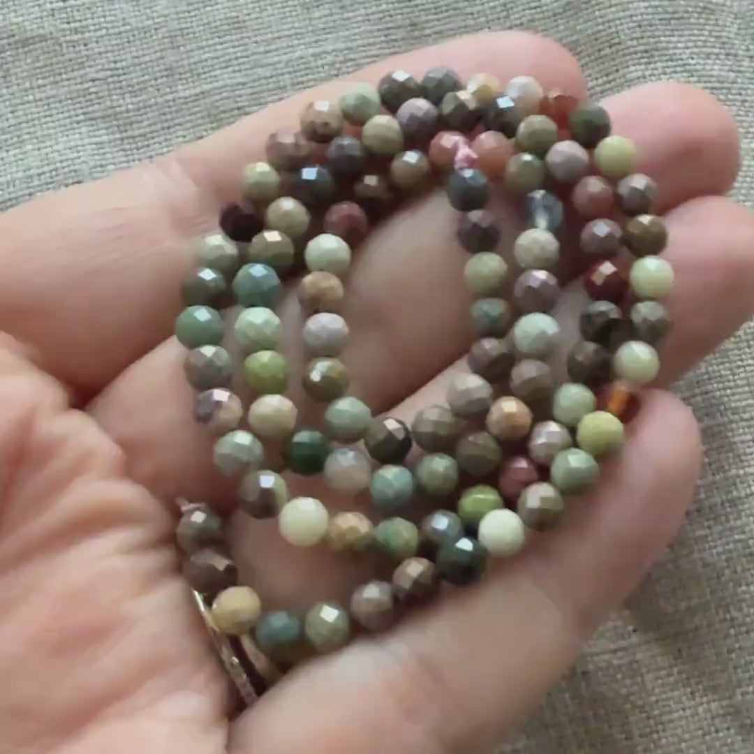 4mm Ocean Jasper Beads Genuine Fancy Jasper Colorful Beads 15" Gemstone Beads for Jewelry Making Gift for Crafters DIY Jewelry Making