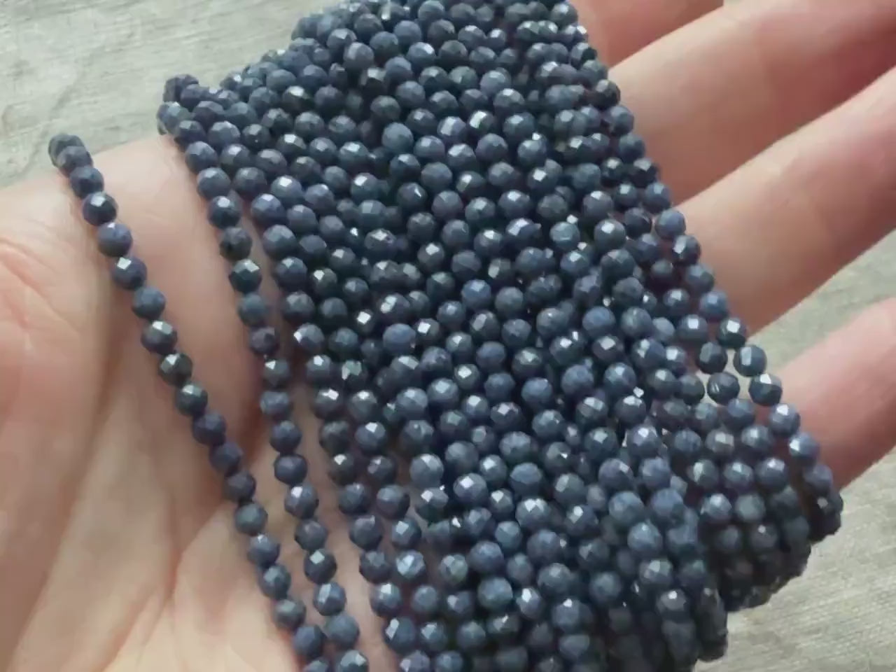3mm Natural Sapphire Beads Dark Blue Sapphire Faceted 15" Genuine Gemstone Beads Jewelry Making Beading Craft Gift September Birthstone