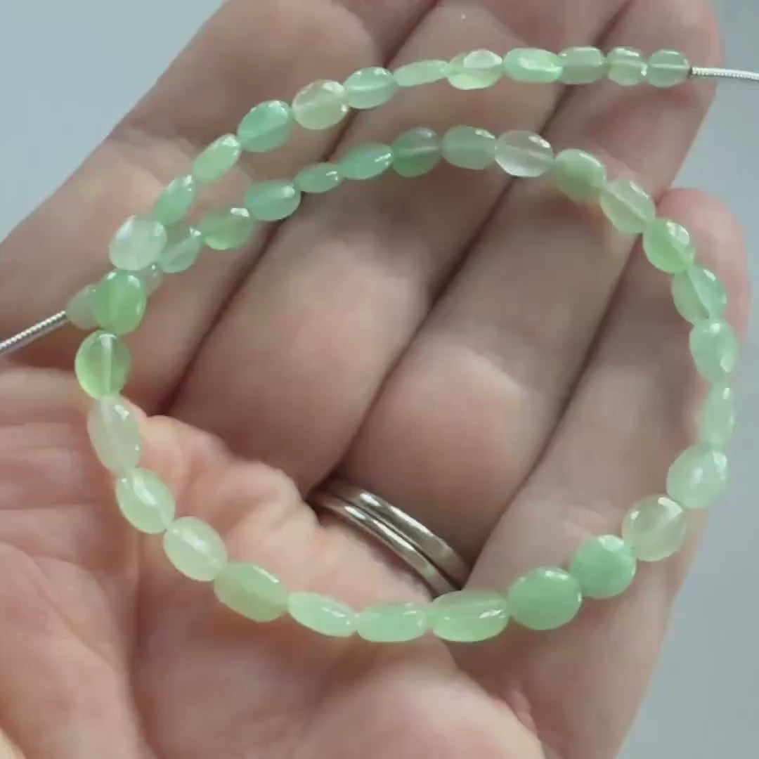 Natural AAA Jade Oval Beads 8" Strand Tiny Jade Beads Jadeite Genuine Gemstone Beads Jewelry Making Beading Craft Gift