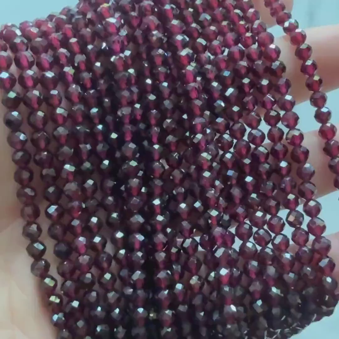 4mm AAA Pyrope Garnet Beads Faceted Beads 15" Natural Red Garnet Gemstone Beads Beading Crafter Gift January Birthstone Red Crystal Beads