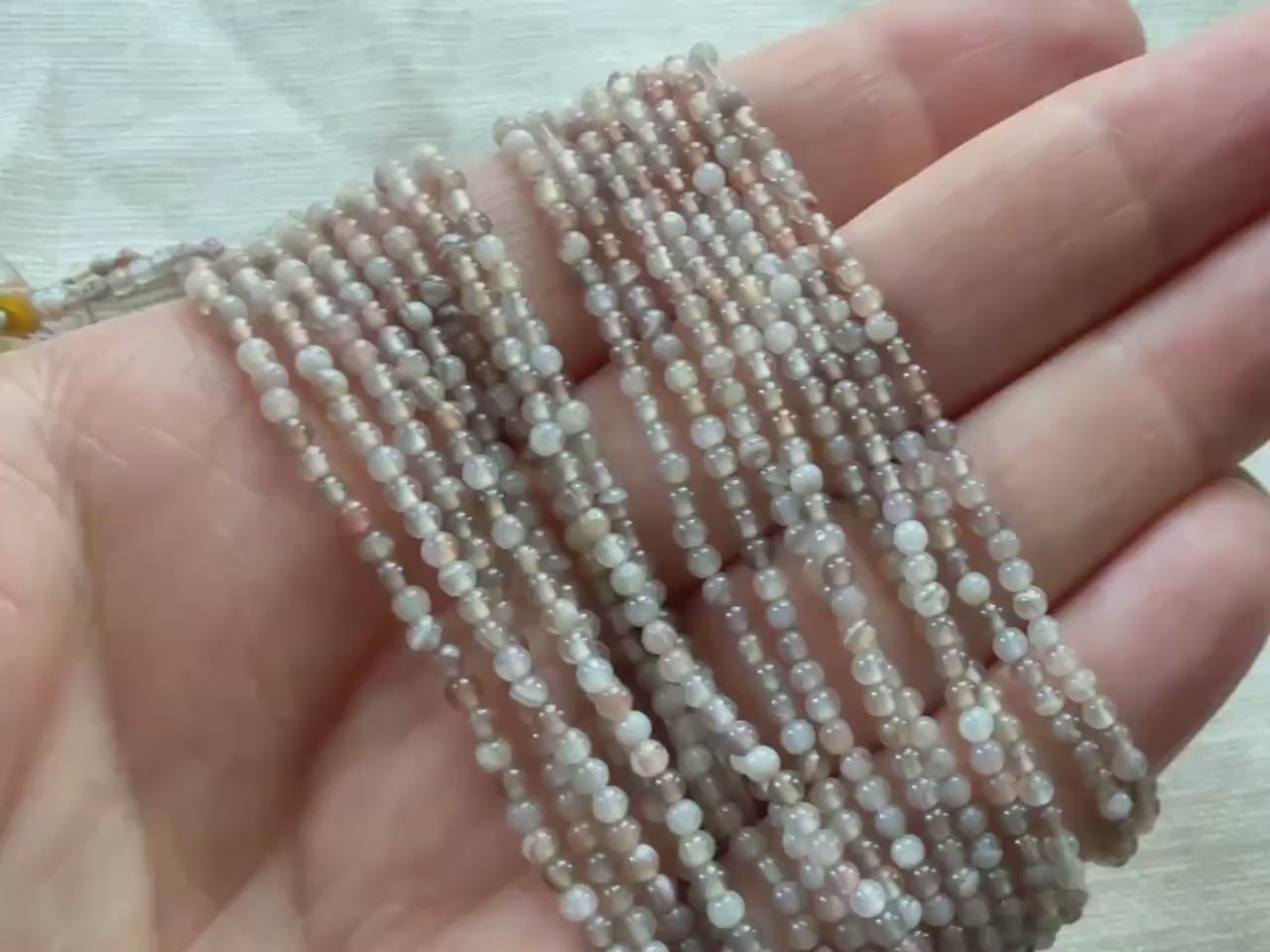 2mm Botswana Agate Smooth Beads Genuine Tiny Agate Beads 15" Gemstone Beads for Jewelry Making Beading Gift for crafter