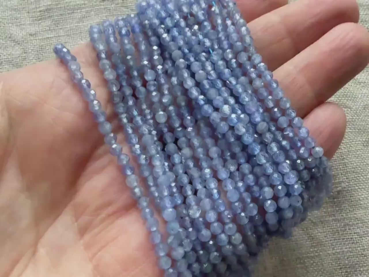 3mm Tanzanite Beads Micro Faceted Beads 15" Natural Tanzanite Gemstone Beads Beading Crafter Gift December Birthstone