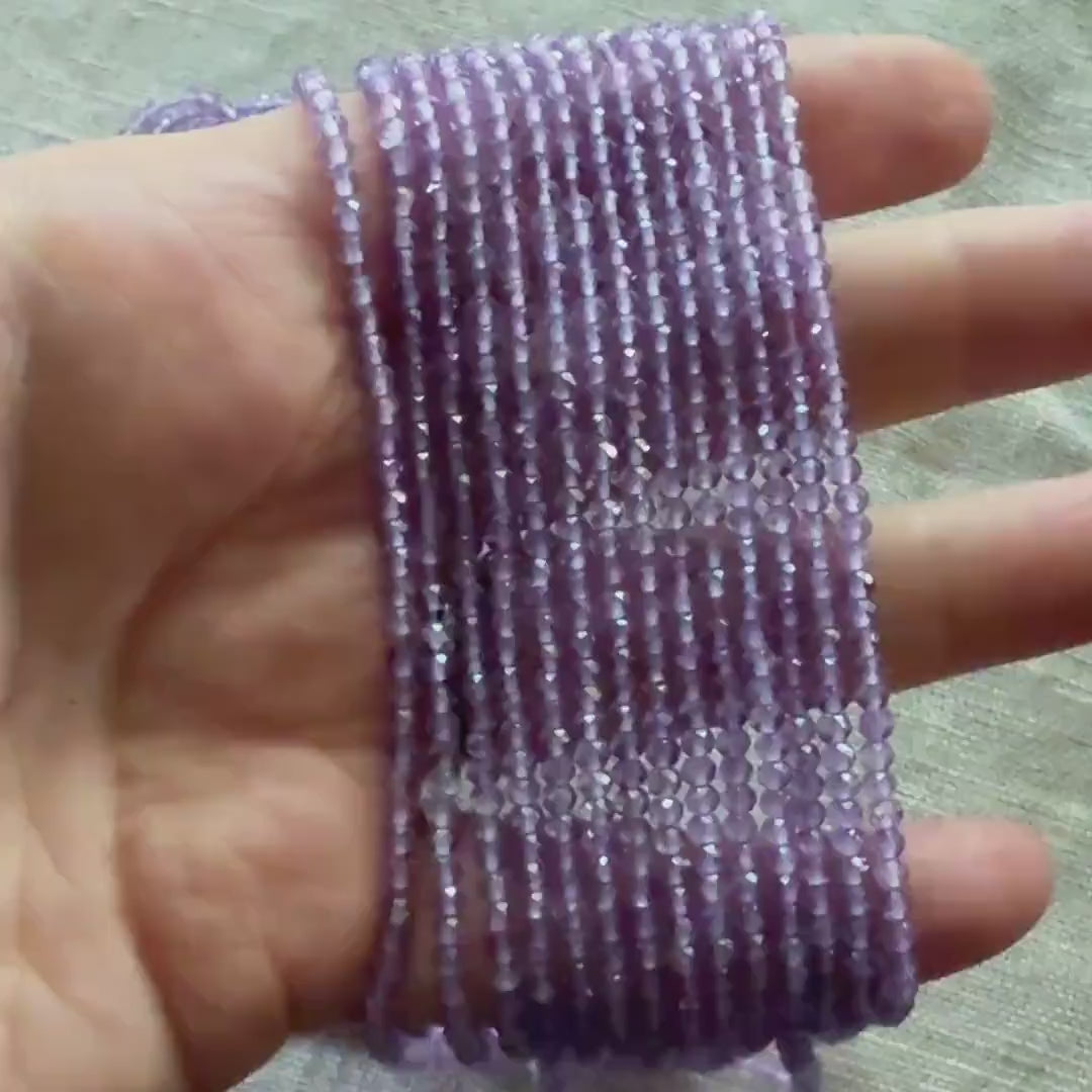 3mm AAA Rose de France Amethyst Beads Faceted Beads 12" Natural Pink Amethyst Gemstone Beads Beading Crafter Gift February Birthstone