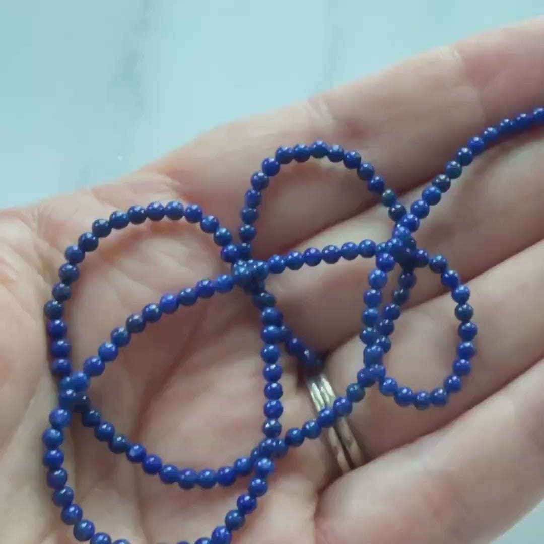 2.5mm Smooth Lapis Lazuli Beads 15" Blue Lapis Gemstone Beads for Jewelry Making Beading Craft Gift Beads DIY Jewelry Making