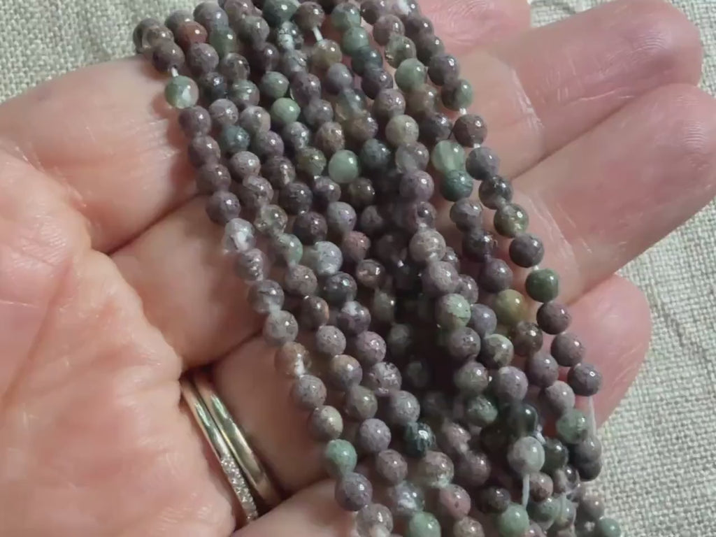 3mm Lodolite Beads Smooth Genuine Beads 15" Ghost Quartz Gemstone Beads for DIY Jewelry Making Crafter Gift
