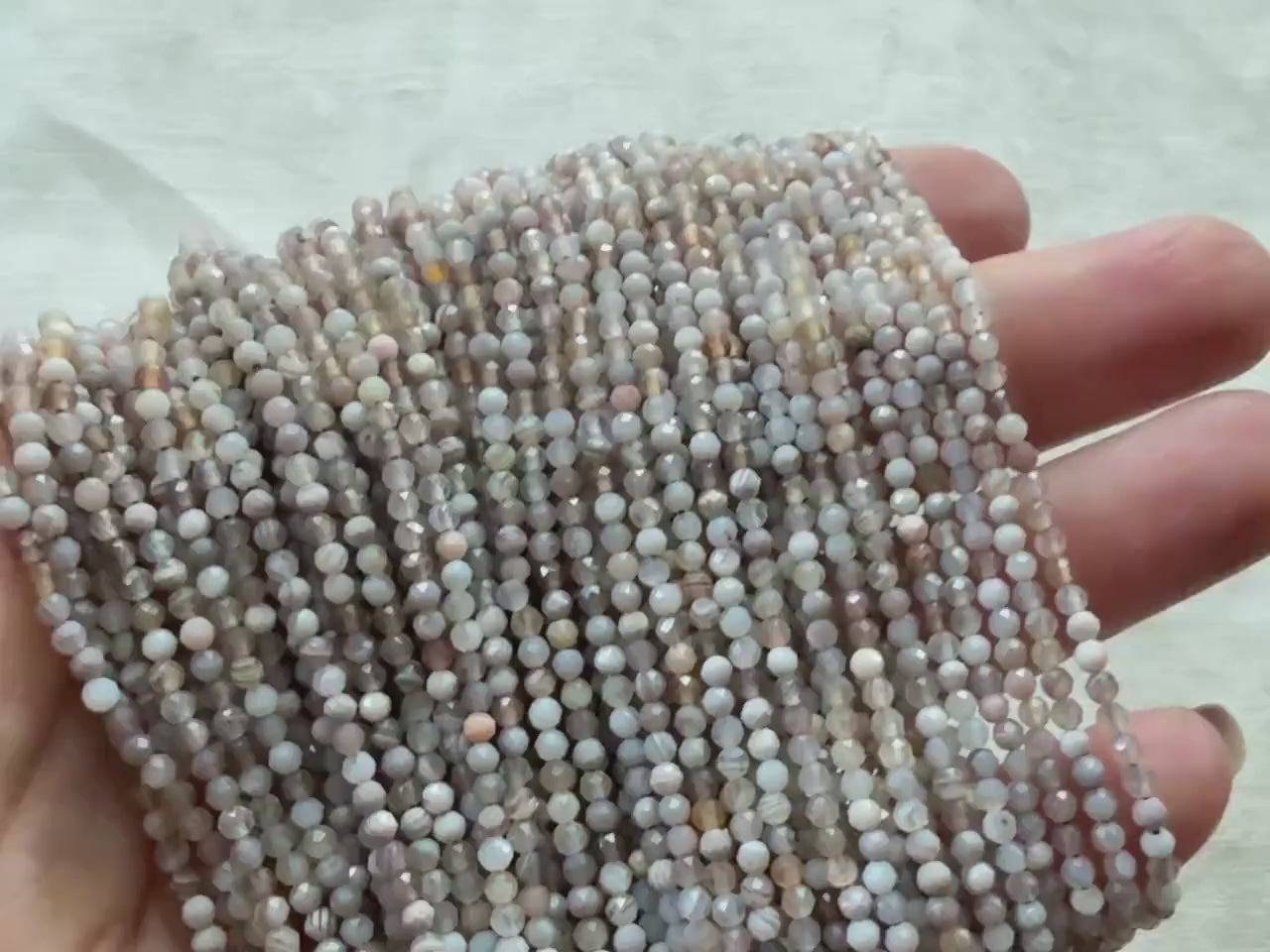 2mm Botswana Agate Beads Faceted Genuine Tiny Agate Beads 15" Gemstone Beads for Jewelry Making Beading Gift for crafter