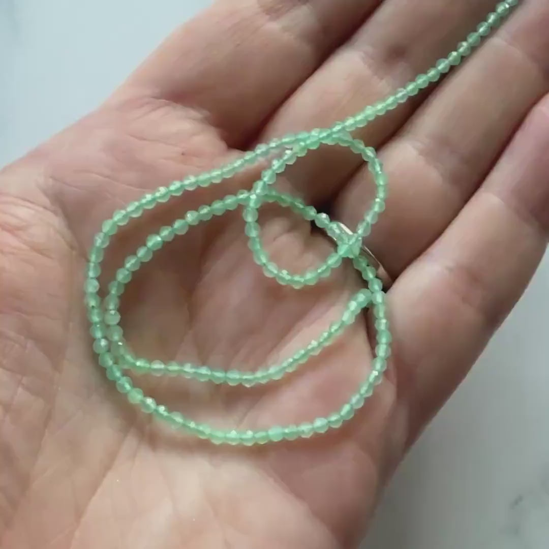 2mm AAA Australian Chrysoprase Faceted Beads 13" Mint Green Genuine Gemstone Beads for Jewelry Making Beading Craft Gift Beads